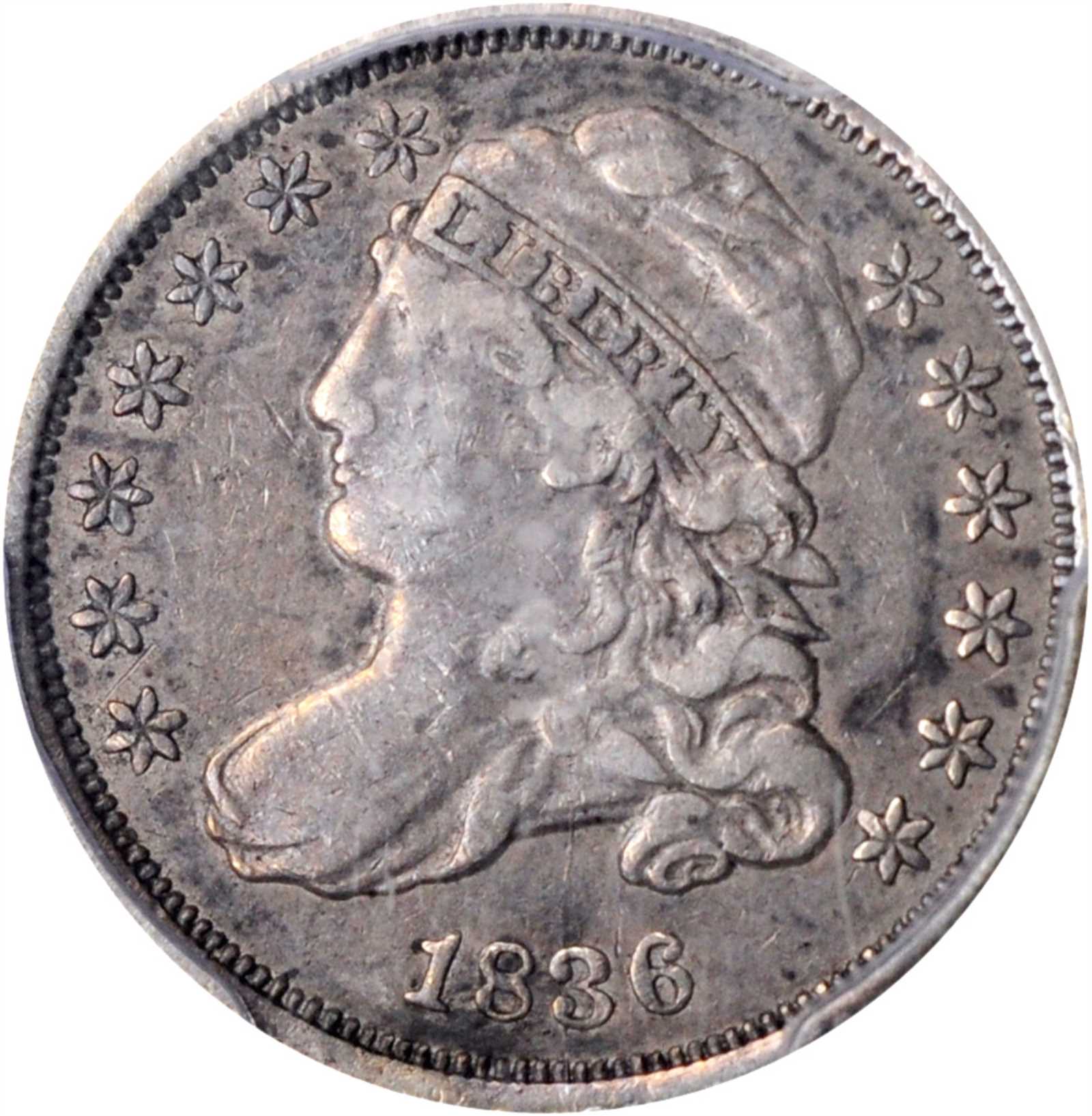 1836 Capped Bust Dime. JR-2. VF-35 (PCGS).