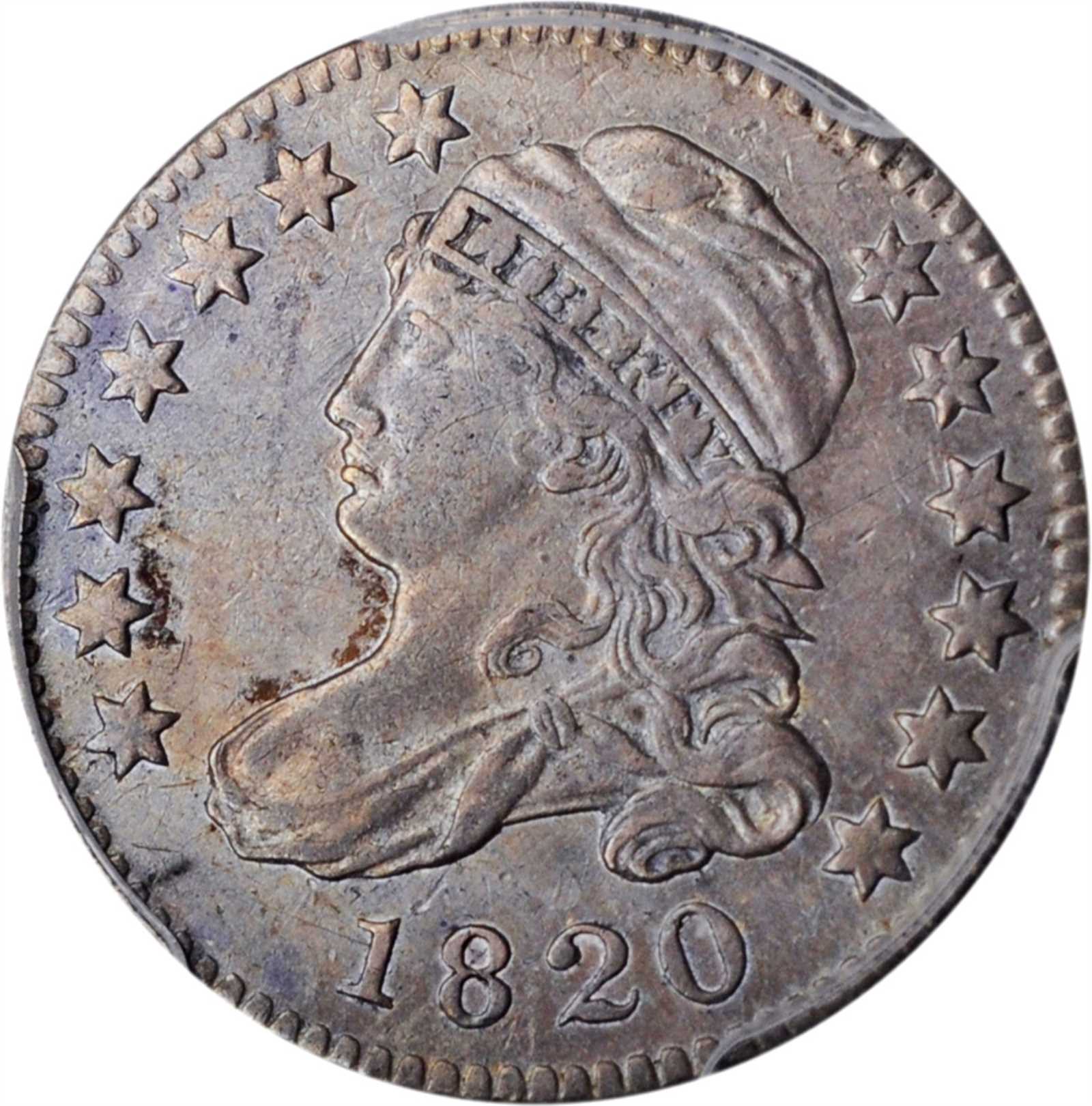 1820 Capped Bust Dime. JR-11. Small 0. EF Details--Cleaned (PCGS).