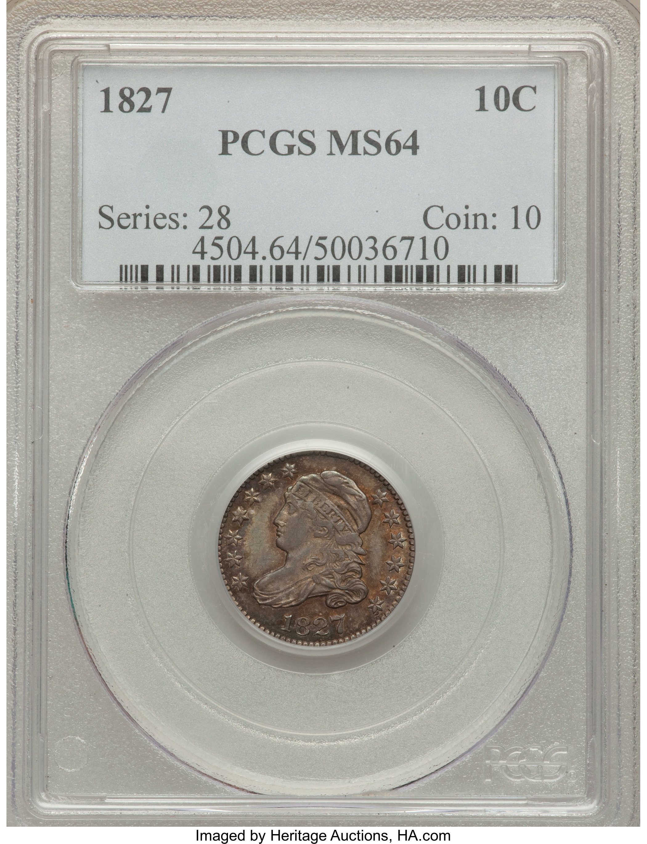 1827 10c Pointed Top 1, JR-3 MS61 thumbnail 26