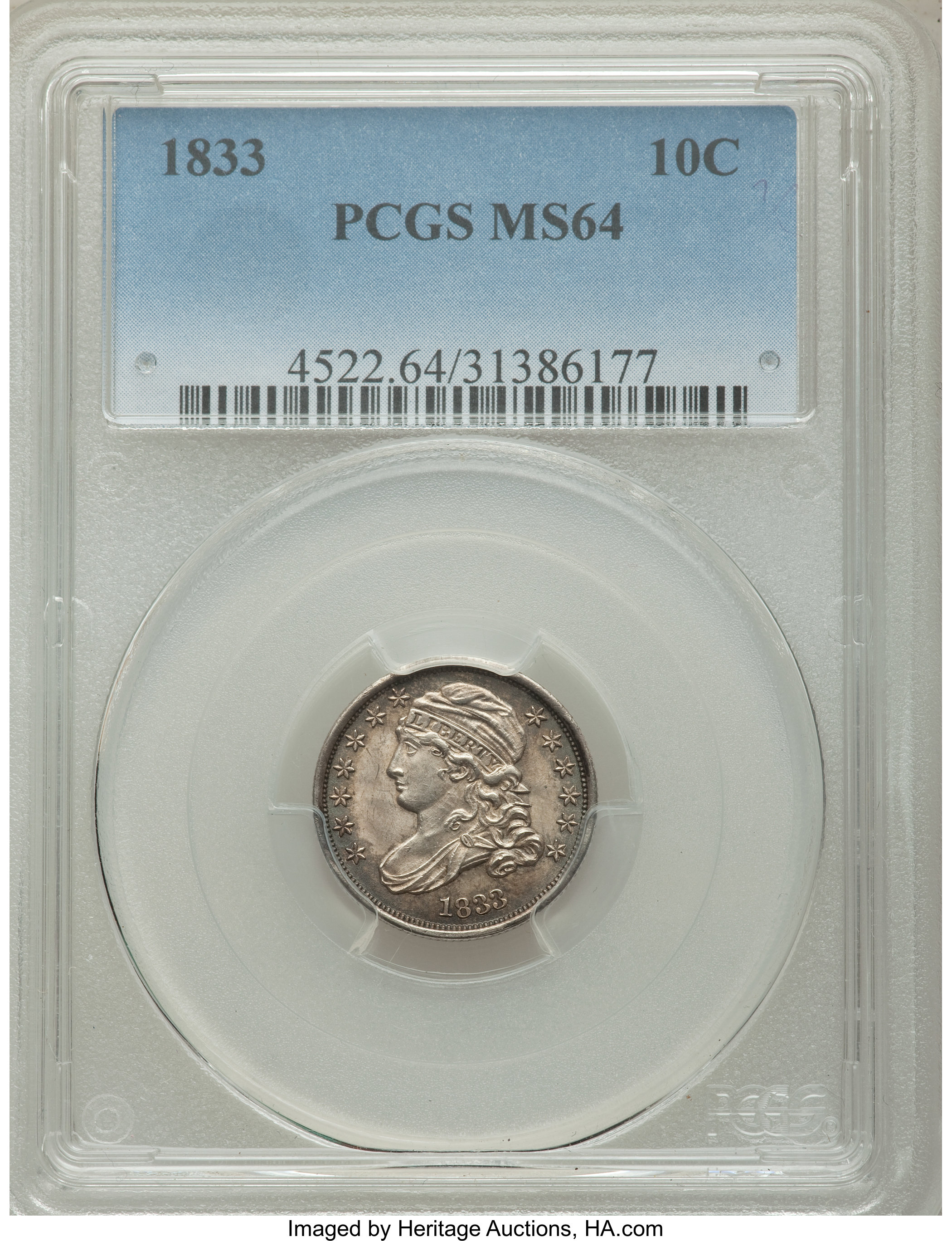 1833 10c JR-9 MS64 thumbnail 10