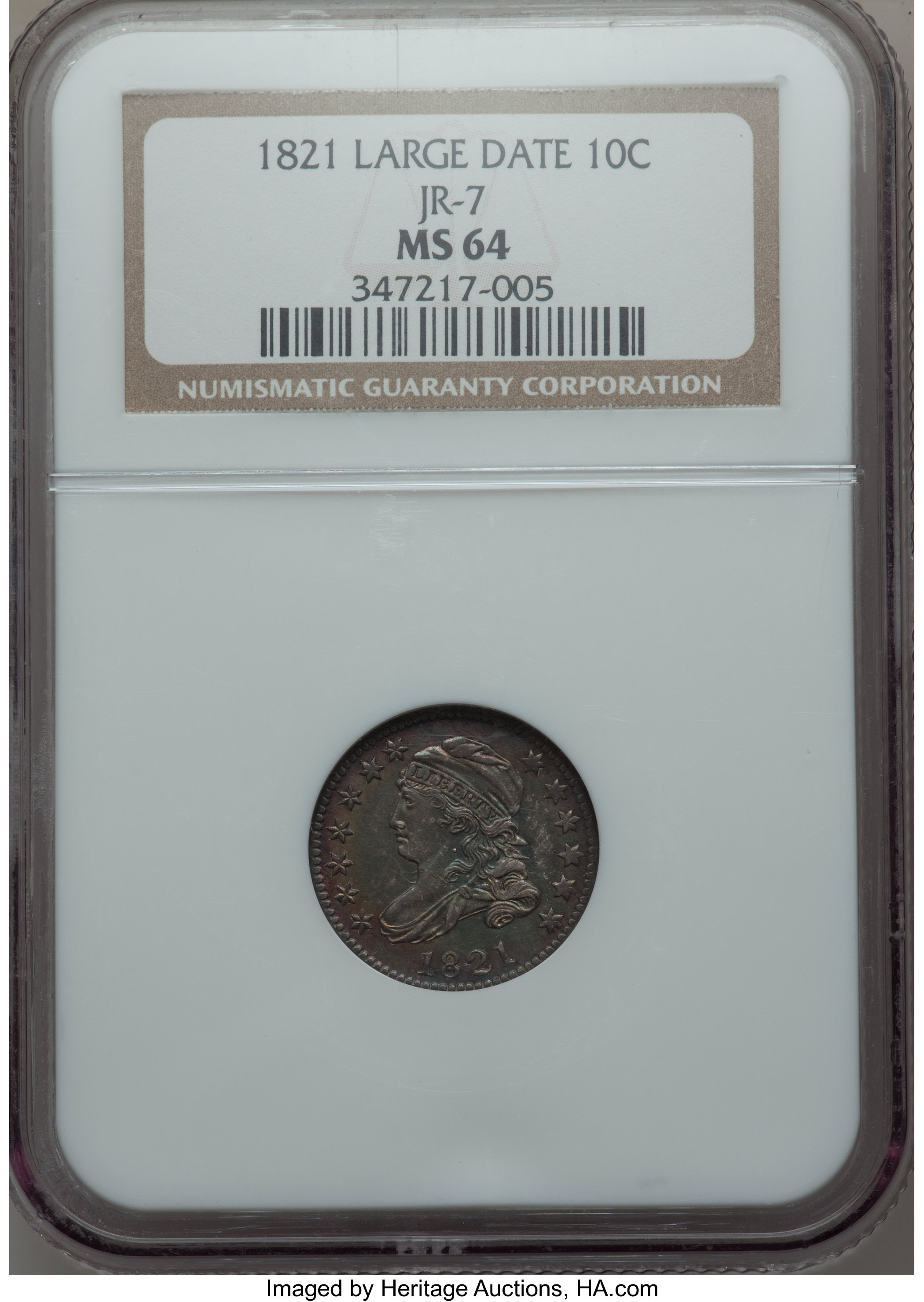 1821 10c Large Date, JR-7 MS64 thumbnail 25