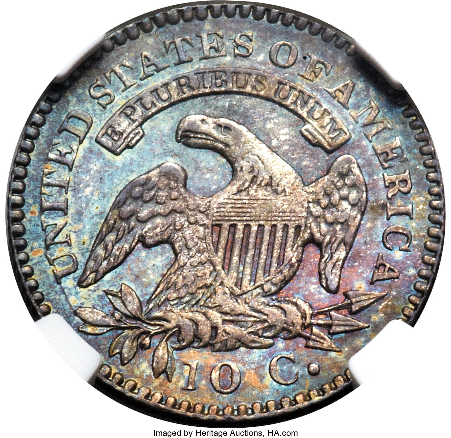 1824/2 10c Flat Top 1, JR-1 AU55 thumbnail 8