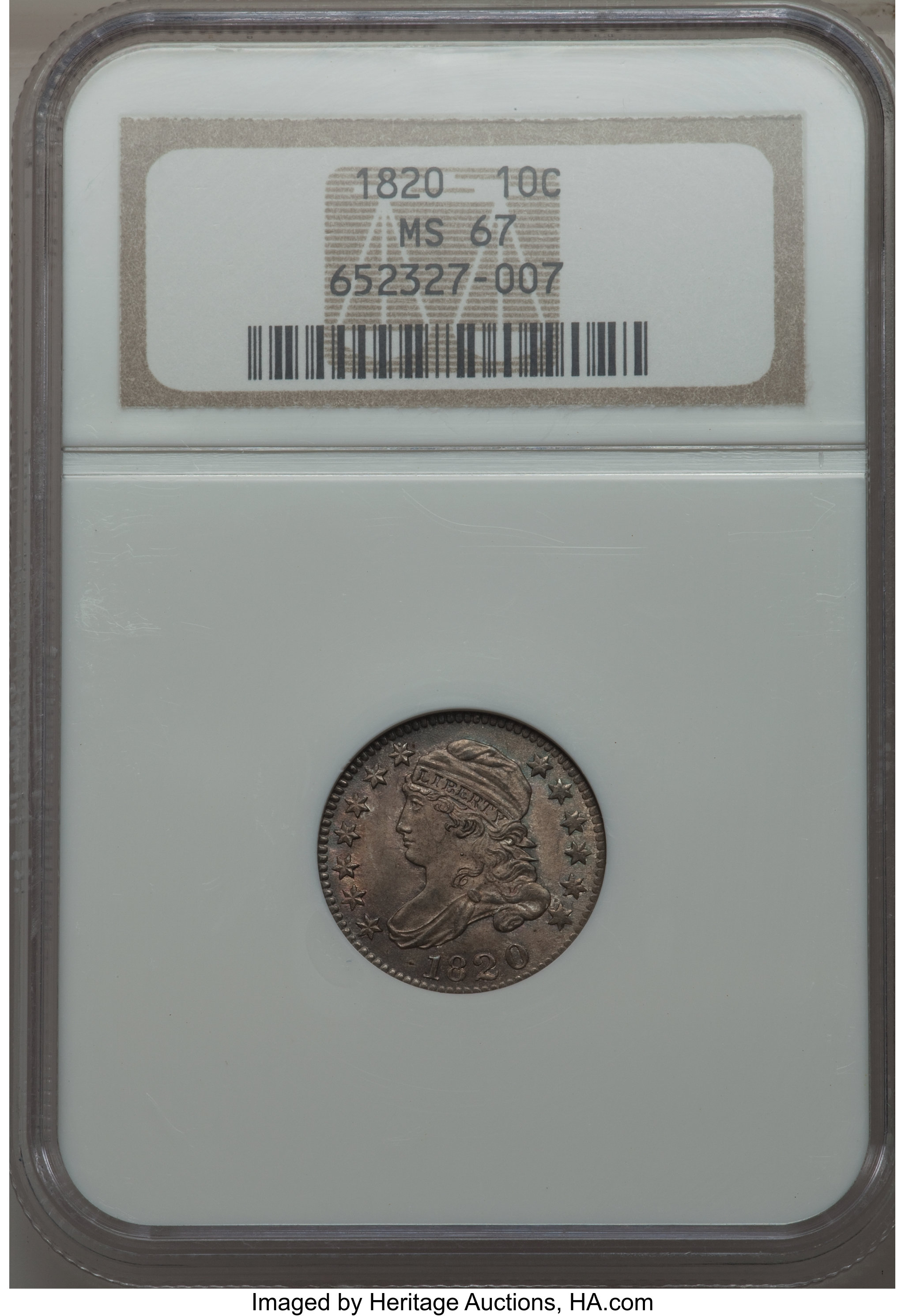1820 10c Small 0, JR-2 MS66 thumbnail 10