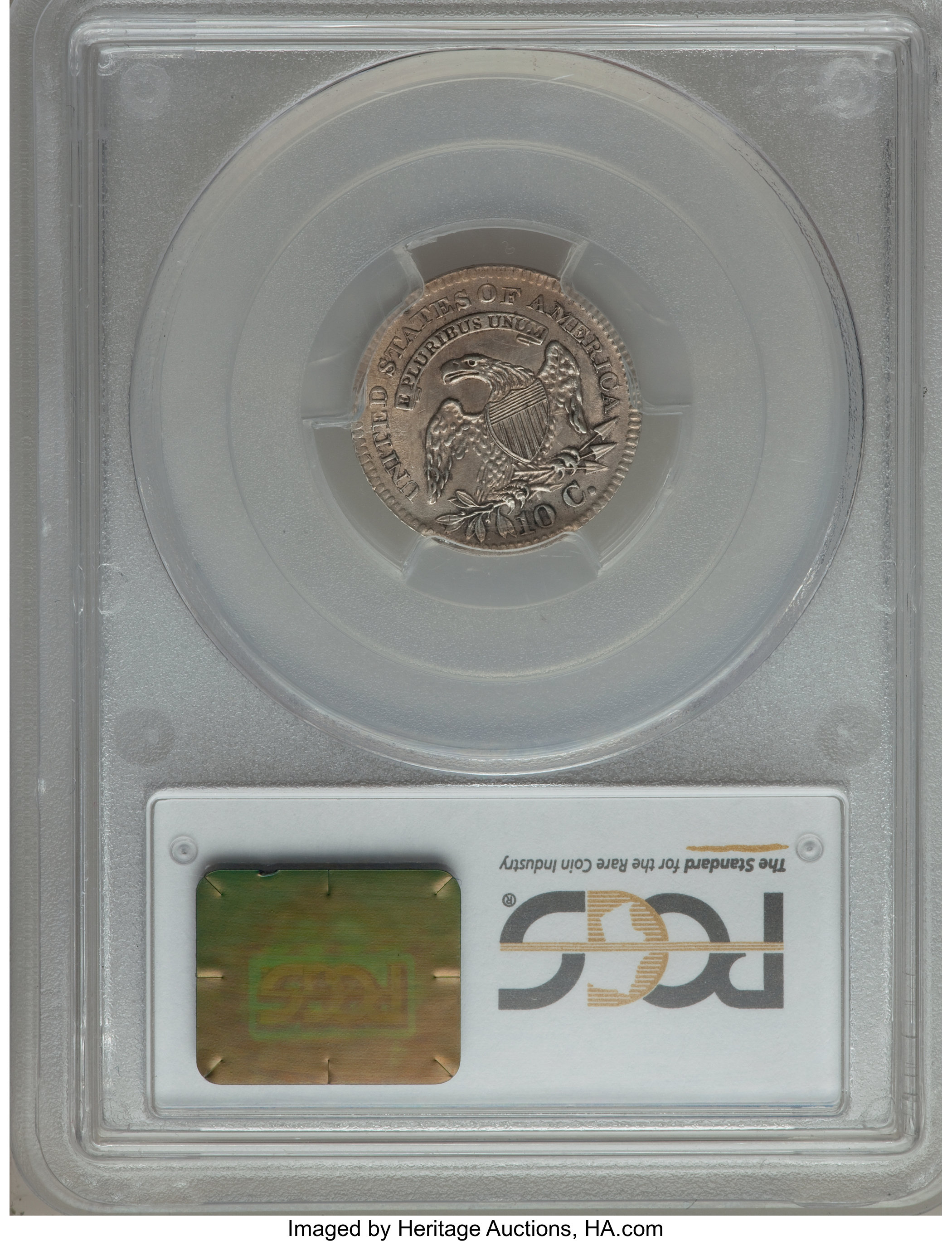 1820 10c Small 0, JR-2 MS62 CAC thumbnail 2