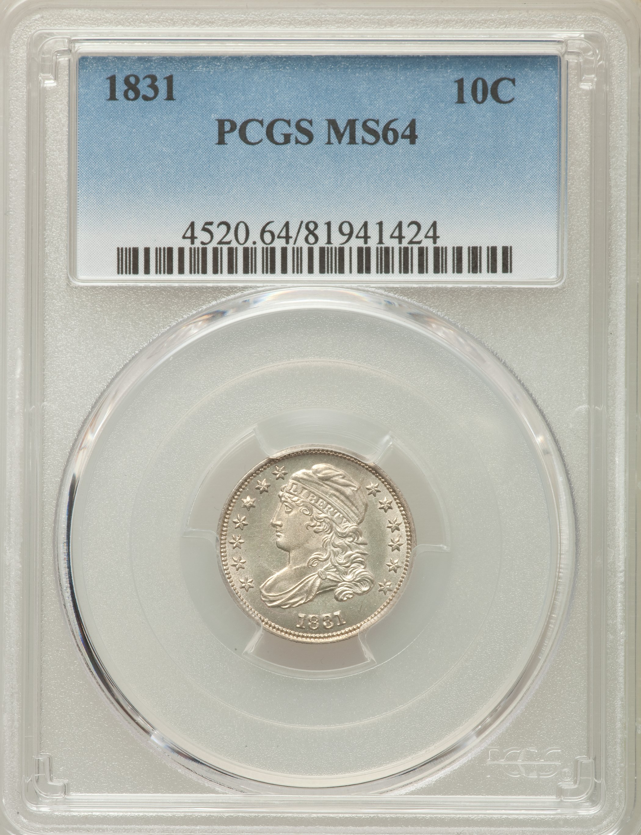 1831 10c JR-5 MS64 CAC thumbnail 14