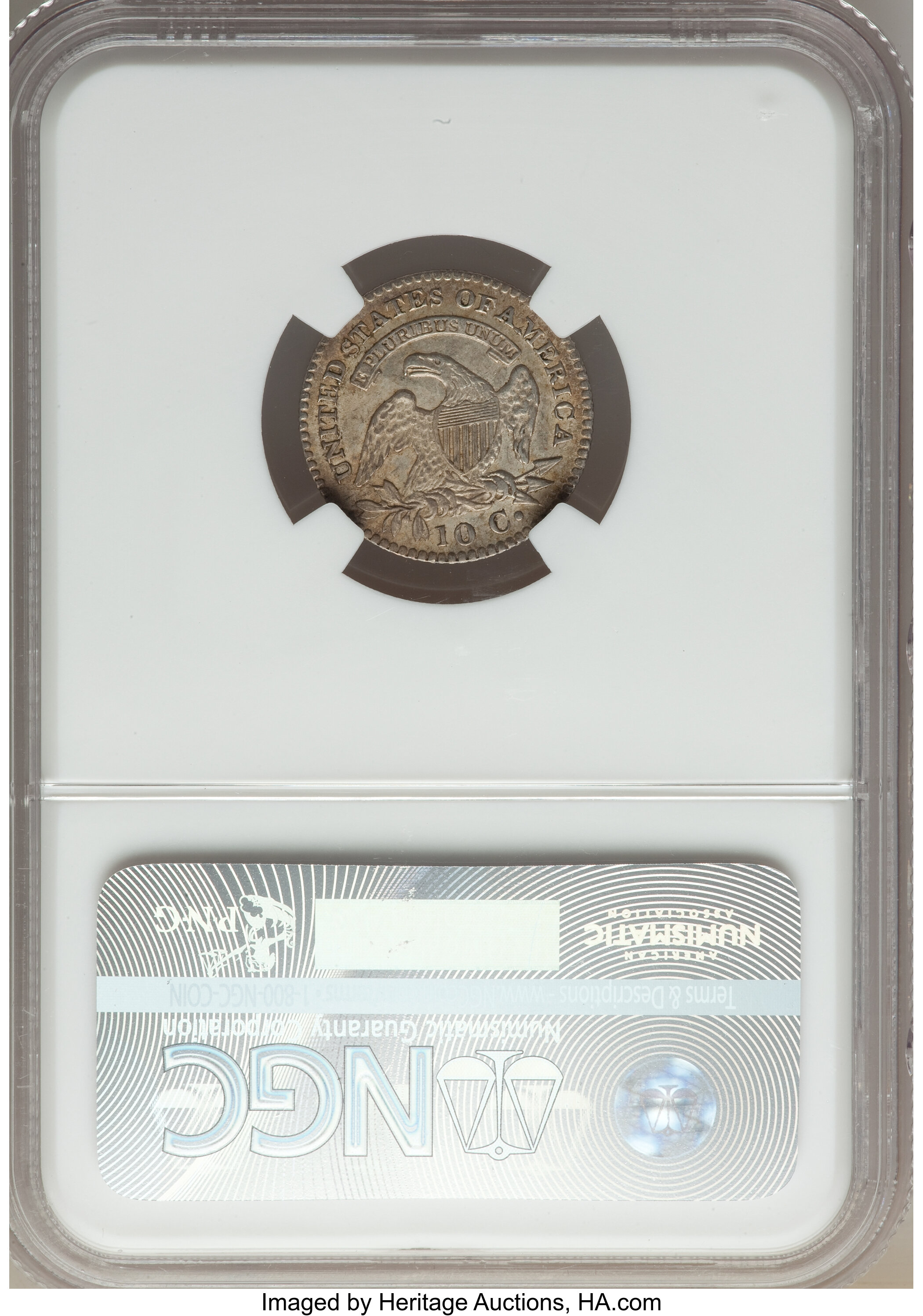 1823/2 10c Large E's MS60 CAC thumbnail 2
