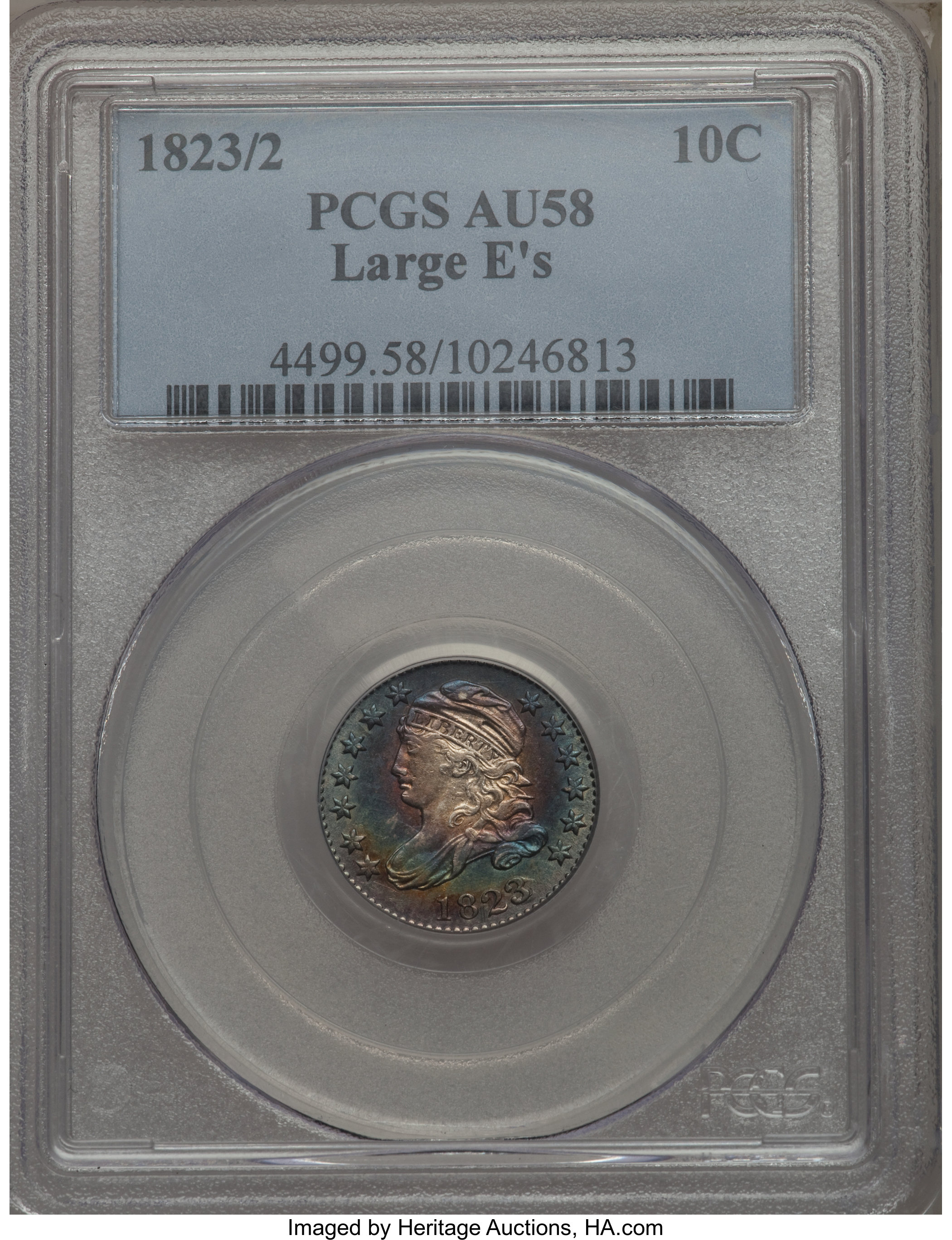 1823/2 10c Large E's, JR-3 VF30 CAC thumbnail 21