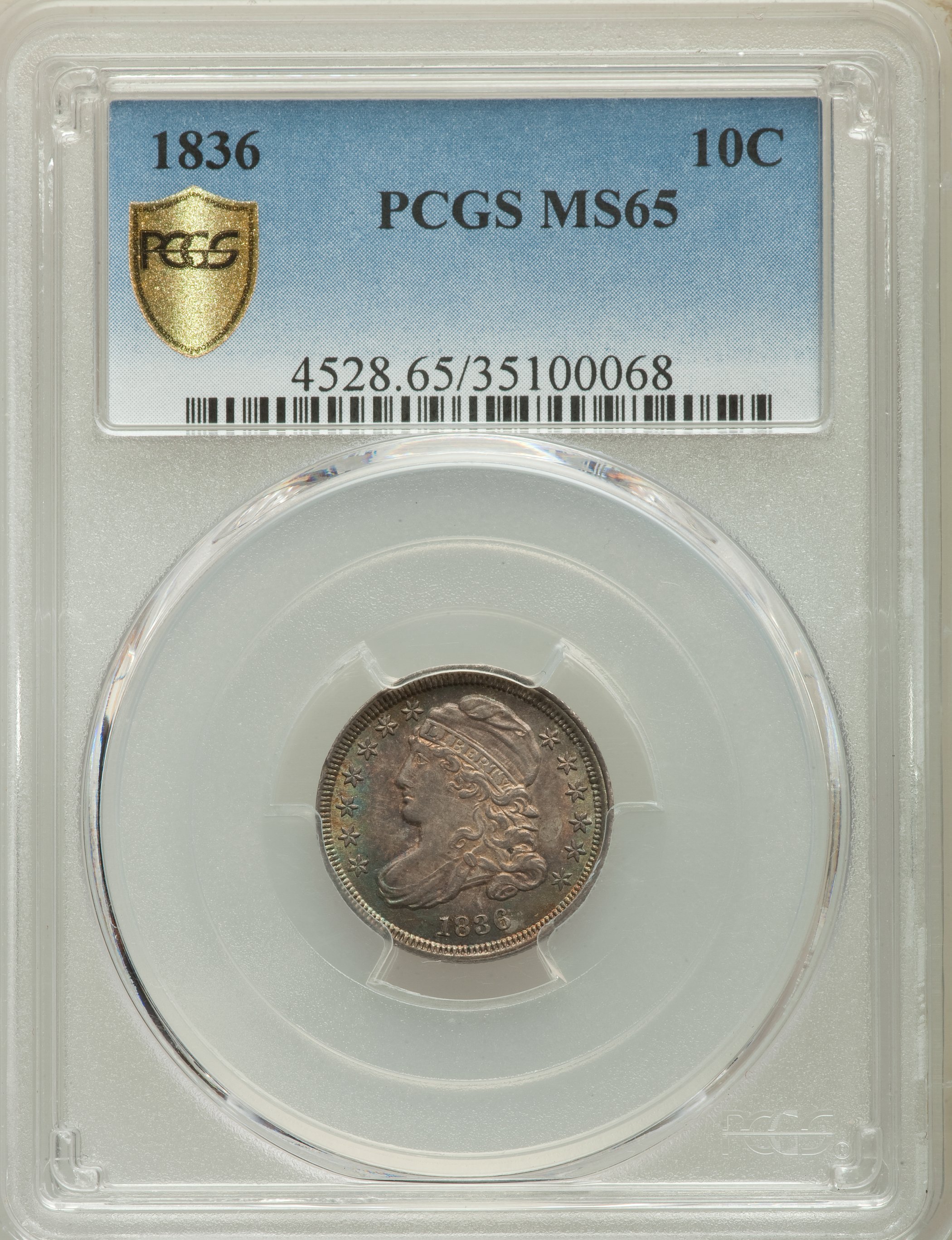 1836 10c JR-3 MS66 CAC thumbnail 7