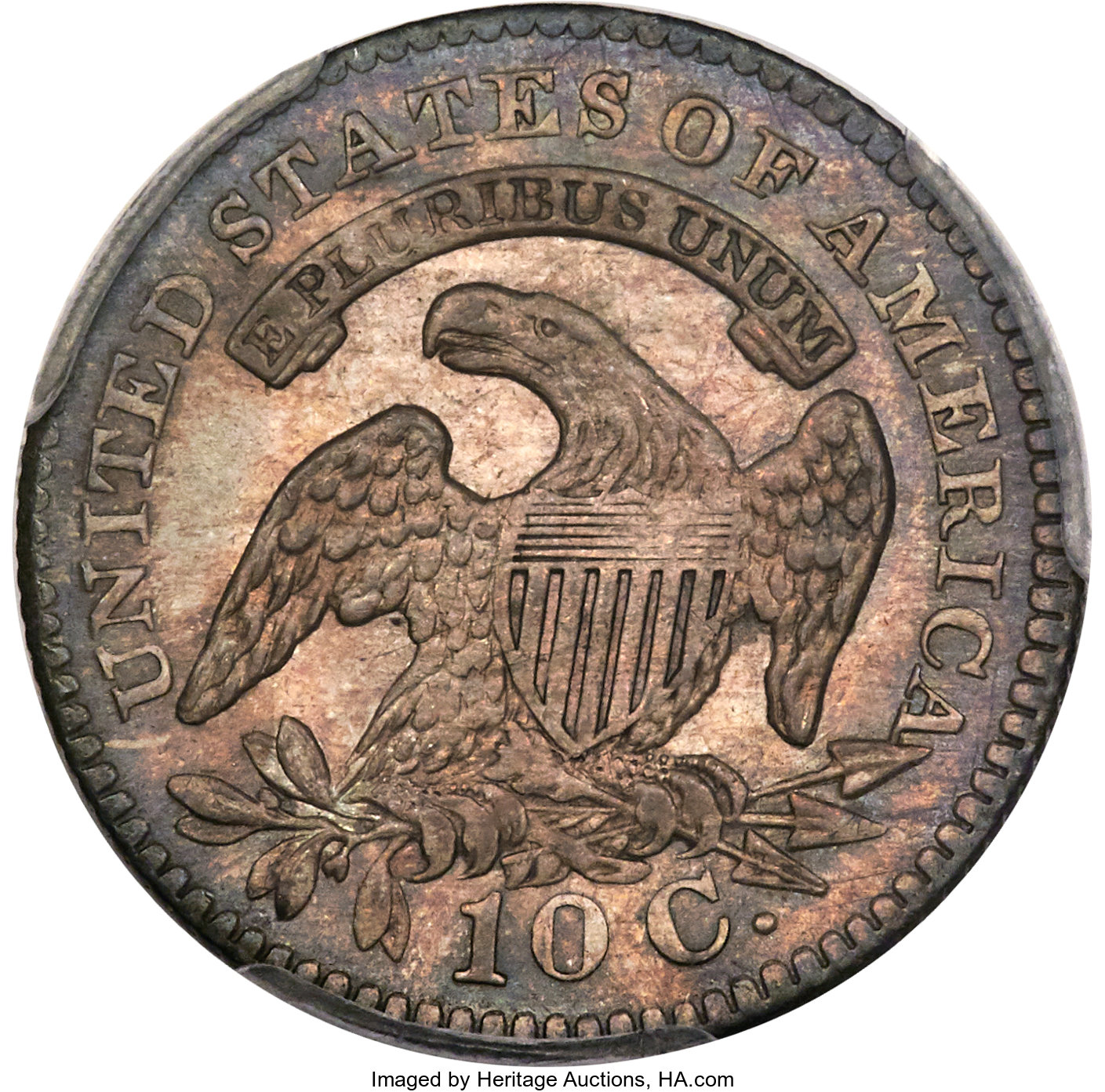 1827 10c Pointed Top 1, JR-12 AU55 thumbnail 10