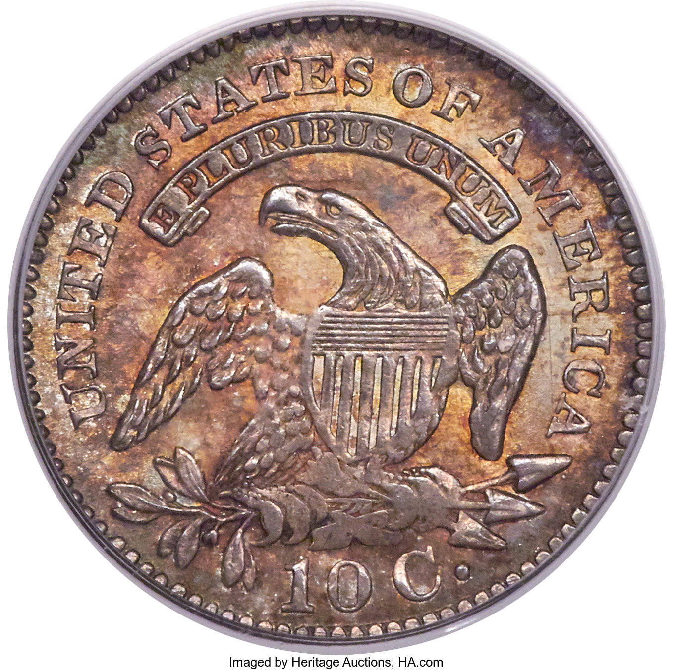 1827 10c Pointed Top 1, JR-3 AU53 thumbnail 25