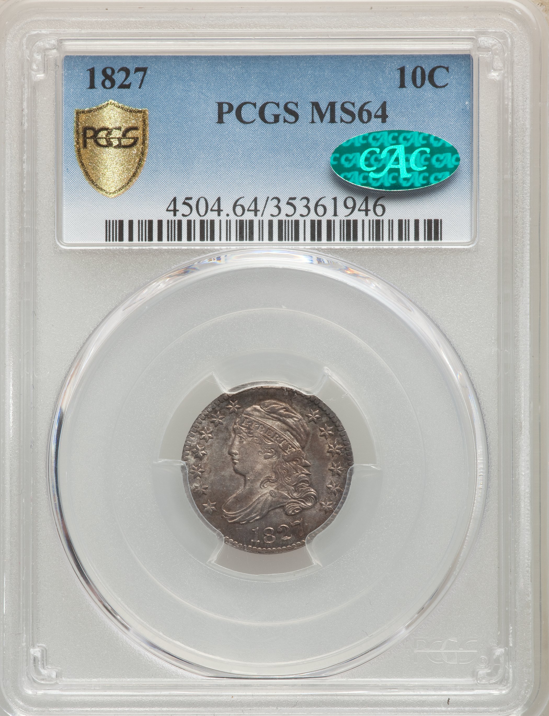 1827 10c Pointed Top 1, JR-3 MS61 thumbnail 20