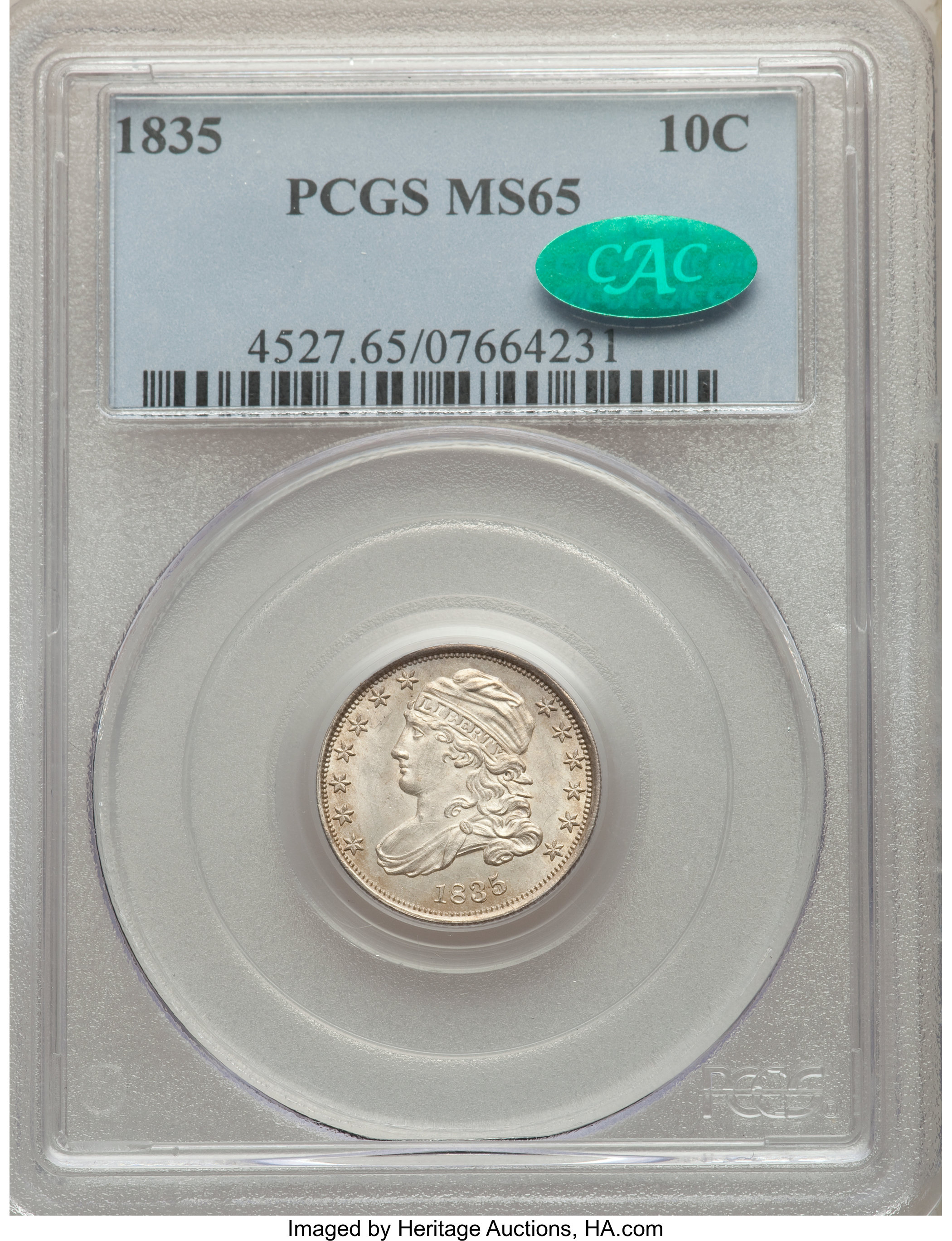 1835 10c JR-4 MS66 CAC thumbnail 17