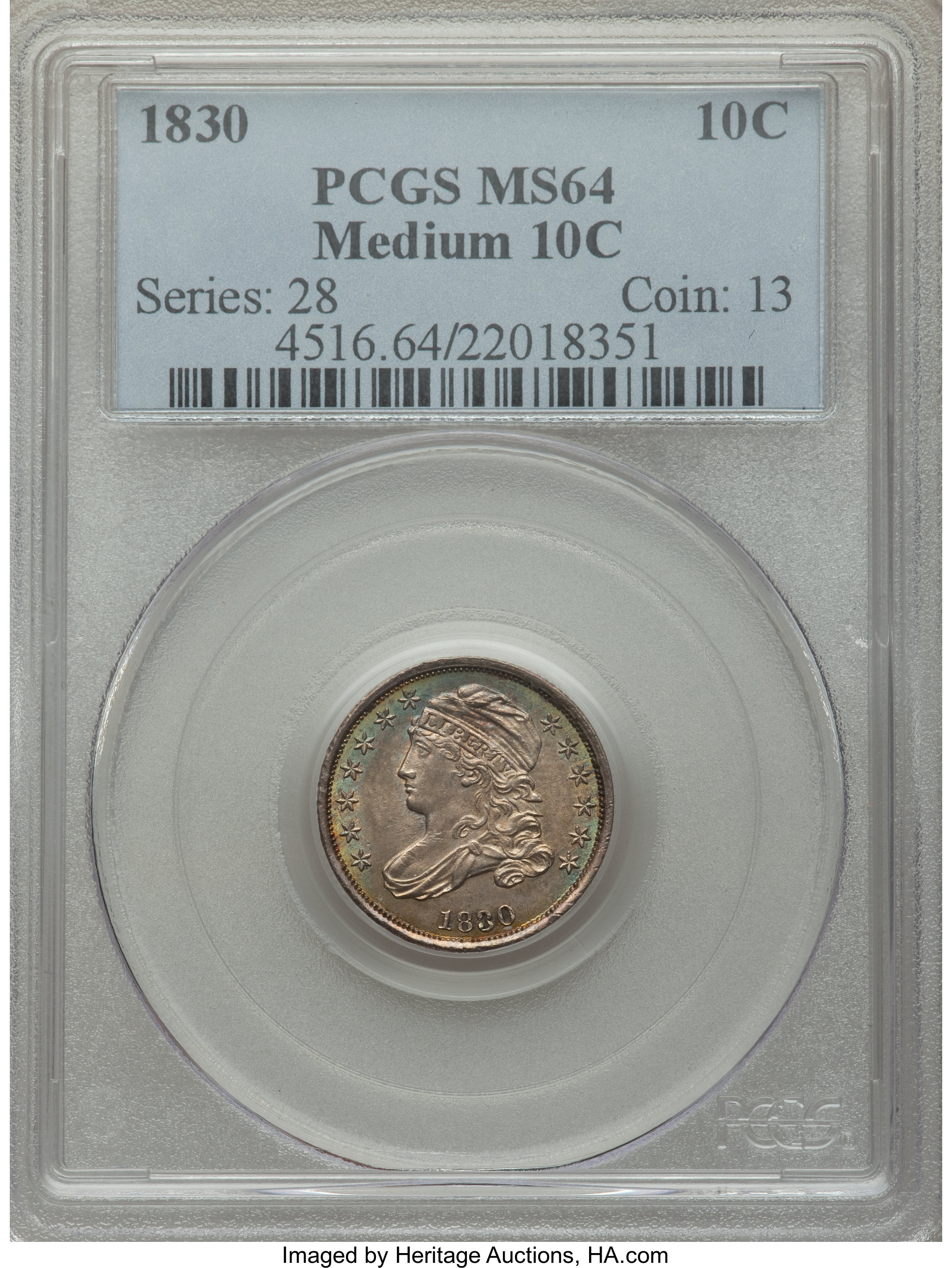 1830 10c Medium 10C, JR-3 G6 CAC thumbnail 18