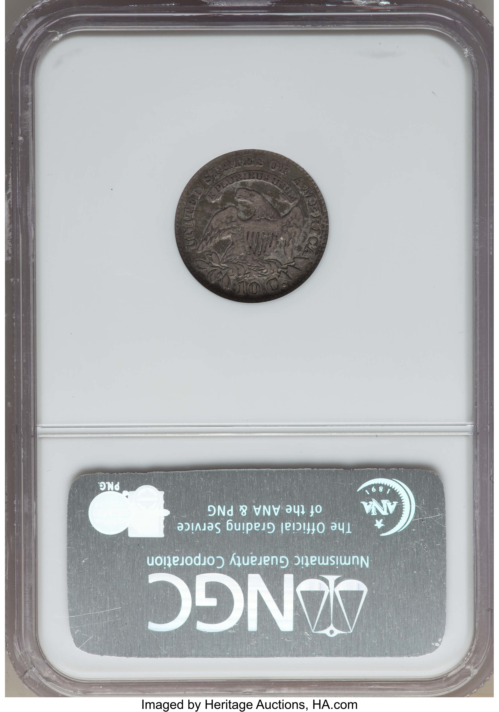 1827 10c Pointed Top 1, JR-11 G6 CAC thumbnail 6