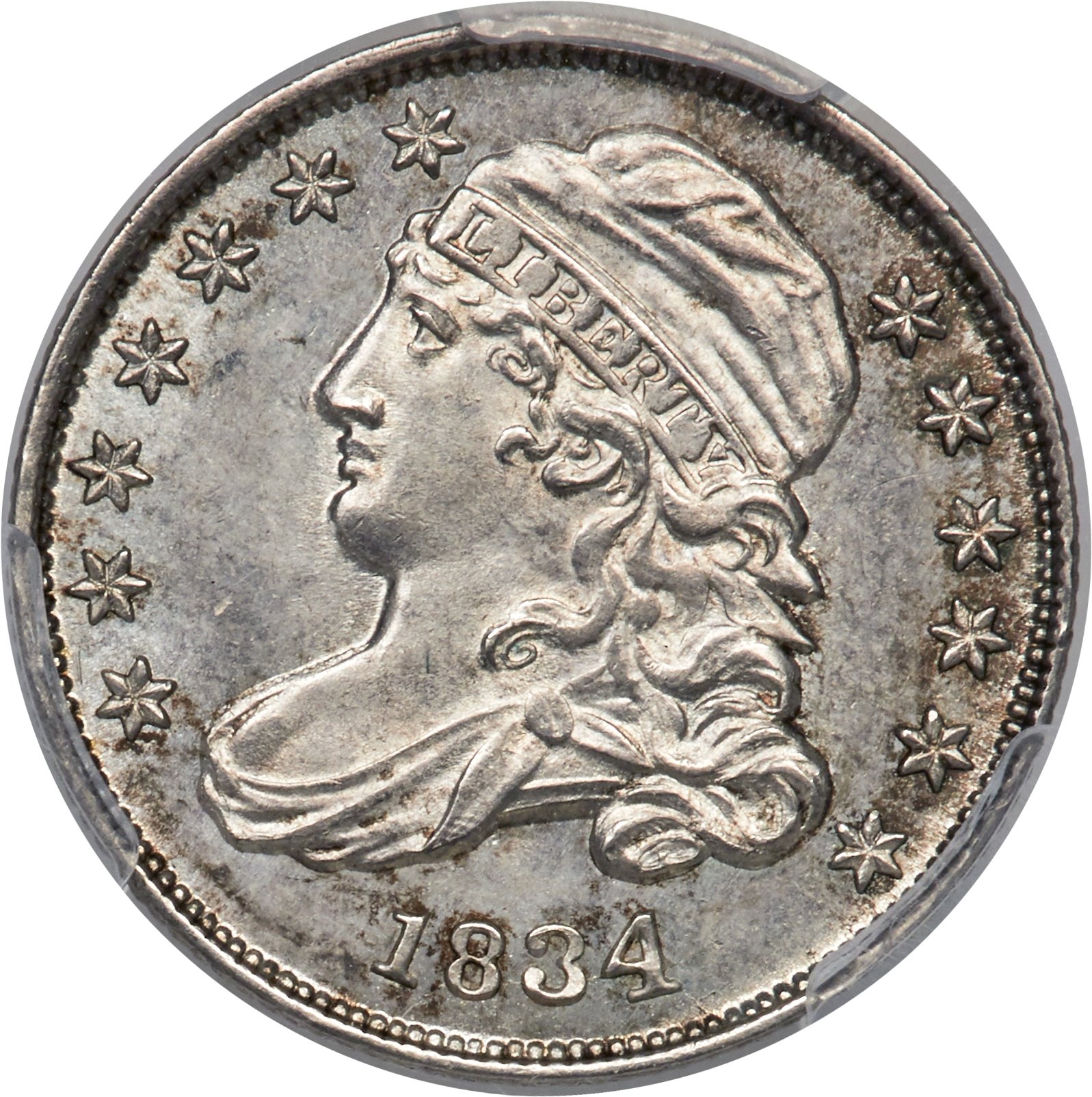image for: 1834 10C Large 4, JR-6, R.2, MS64 PCGS....