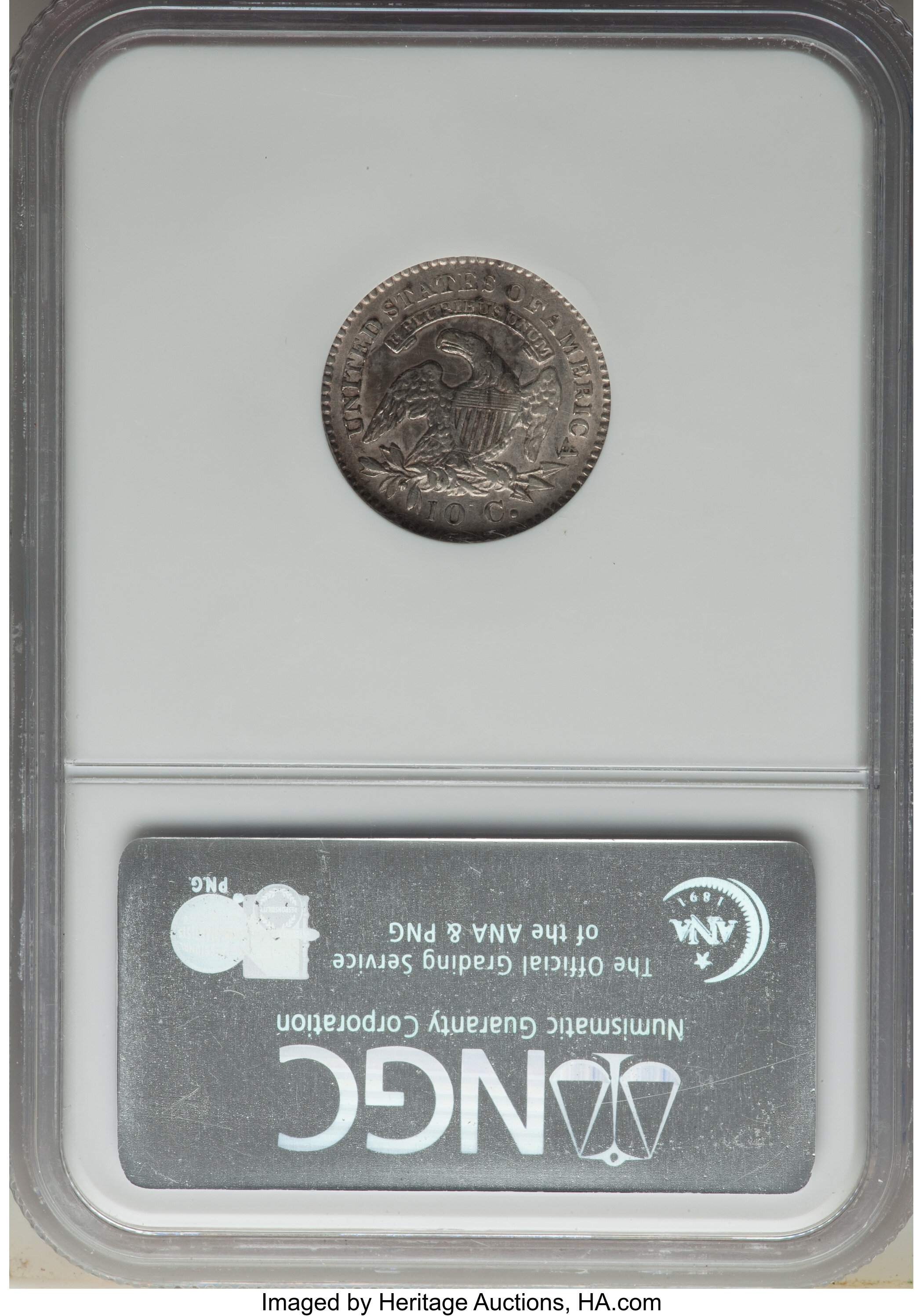 1824/2 10c Flat Top 1, JR-1 AU55 thumbnail 3