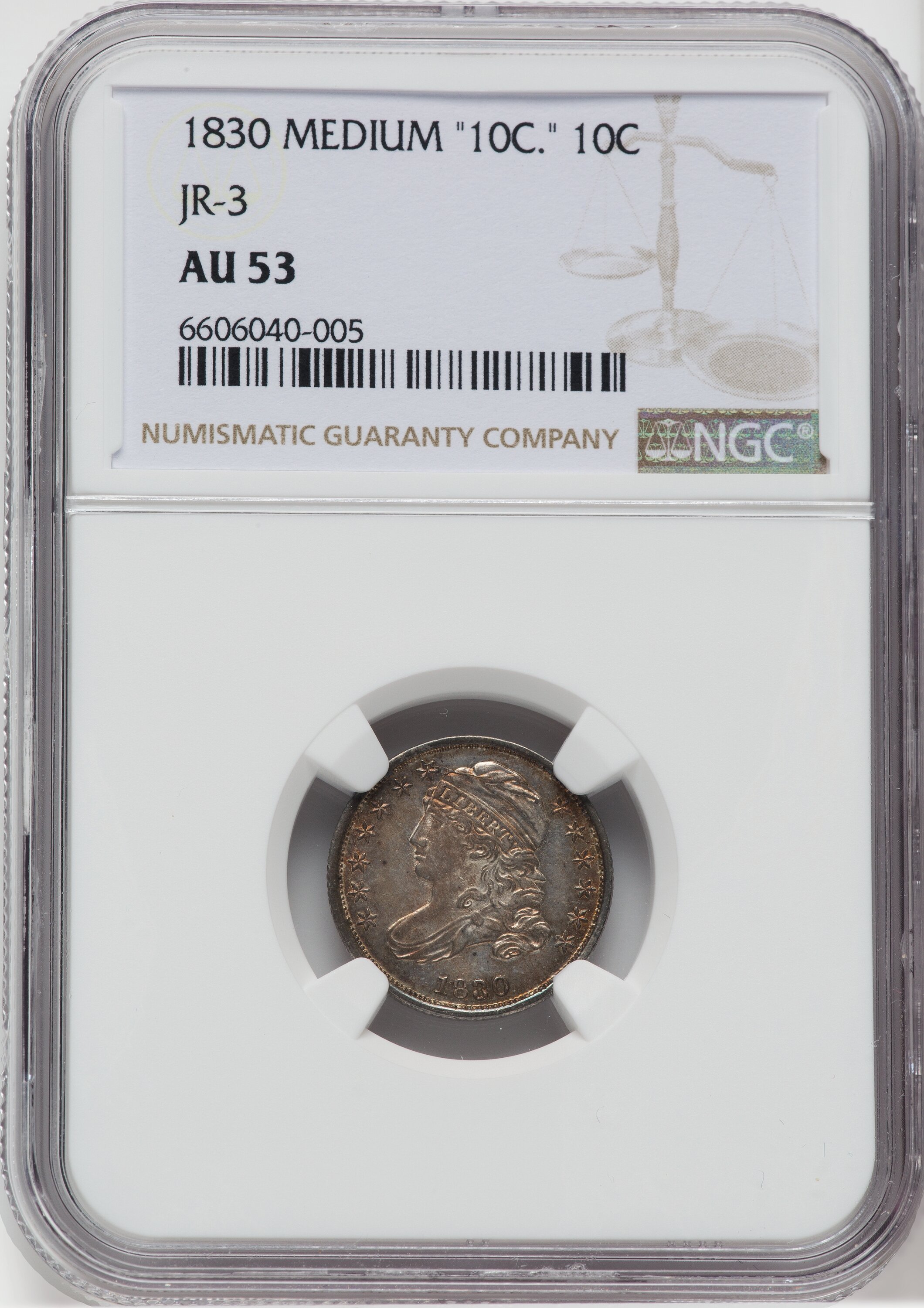 1830 10c Medium 10C, JR-3 G6 CAC thumbnail 10