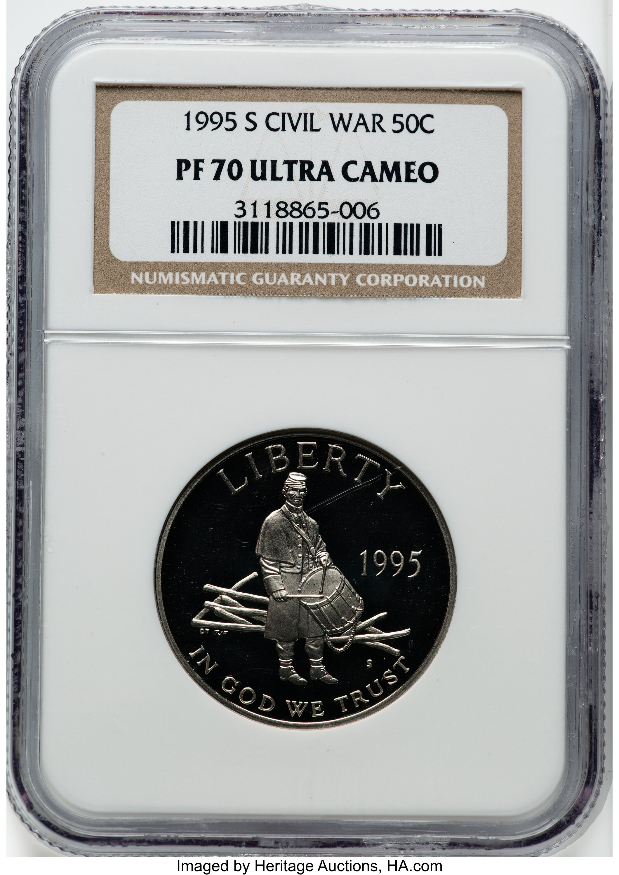 1995-S $1 Civil War PR70 Ultra Cameo NGC. NGC Census: (289). PCGS Population: (210). CDN: $190 Whsle. Bid for NGC/PCGS PR70...