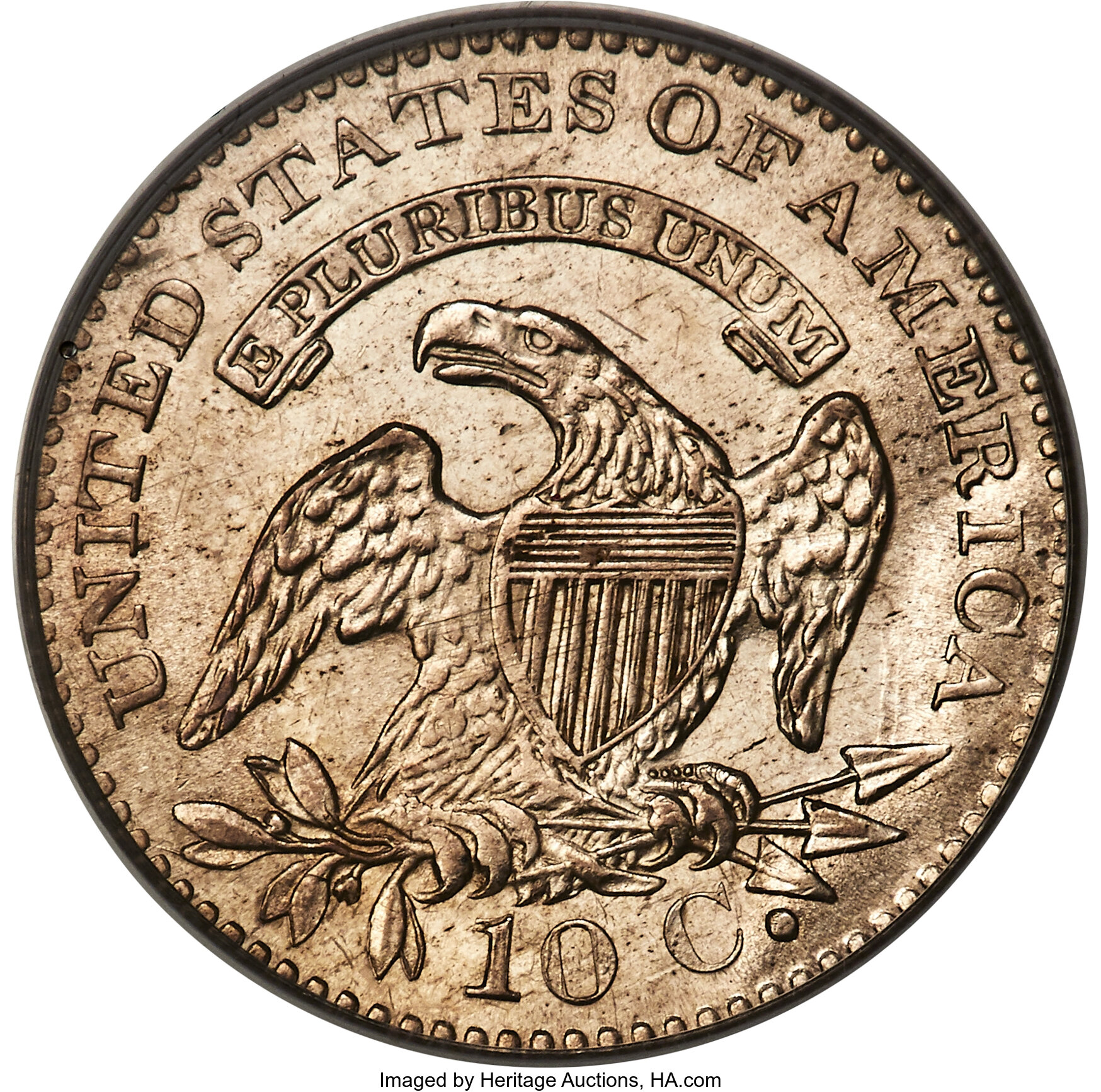 1820 10c Large 0, JR-13 G4 CAC thumbnail 12
