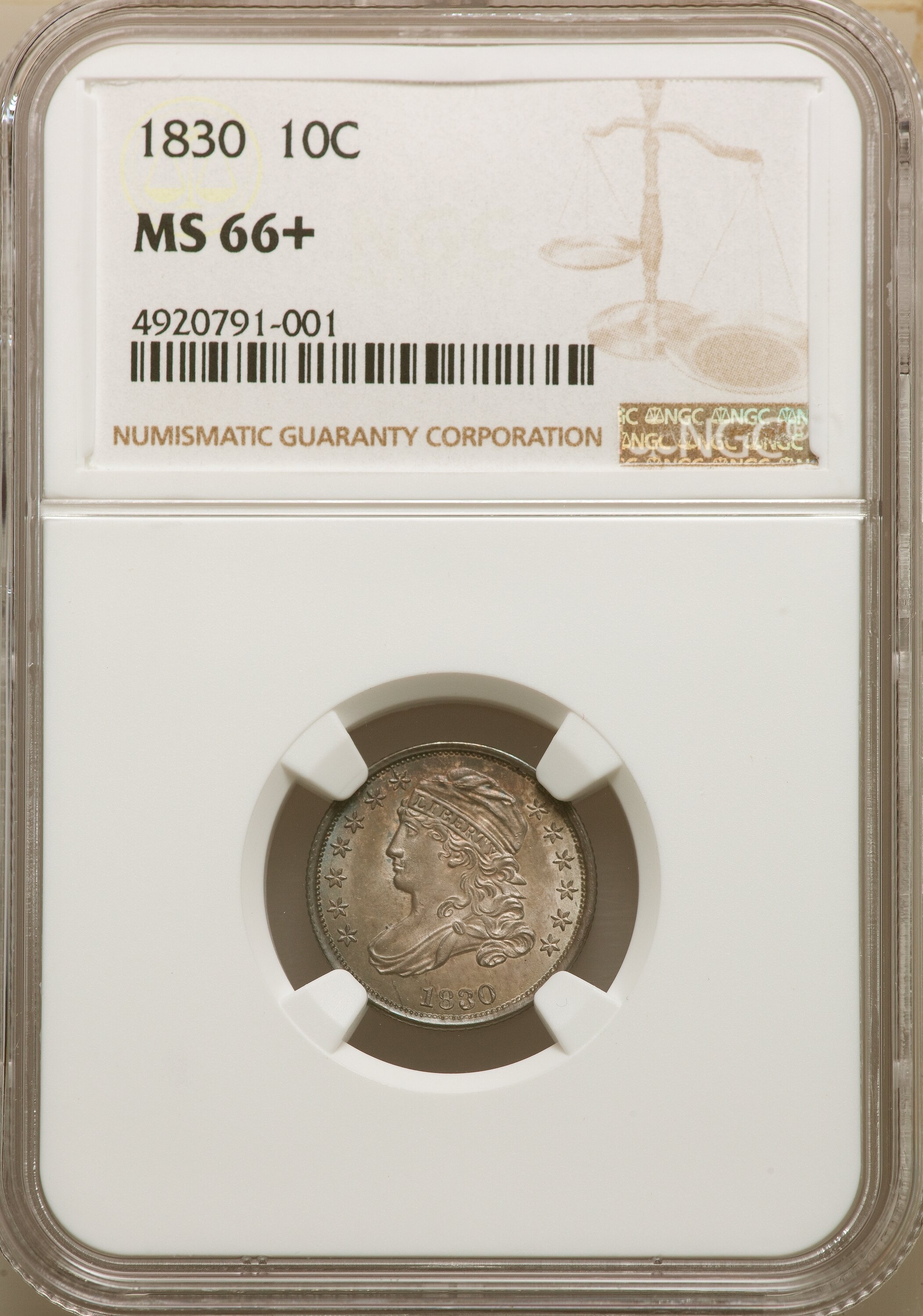 1830 10c Medium 10C MS66 thumbnail 4