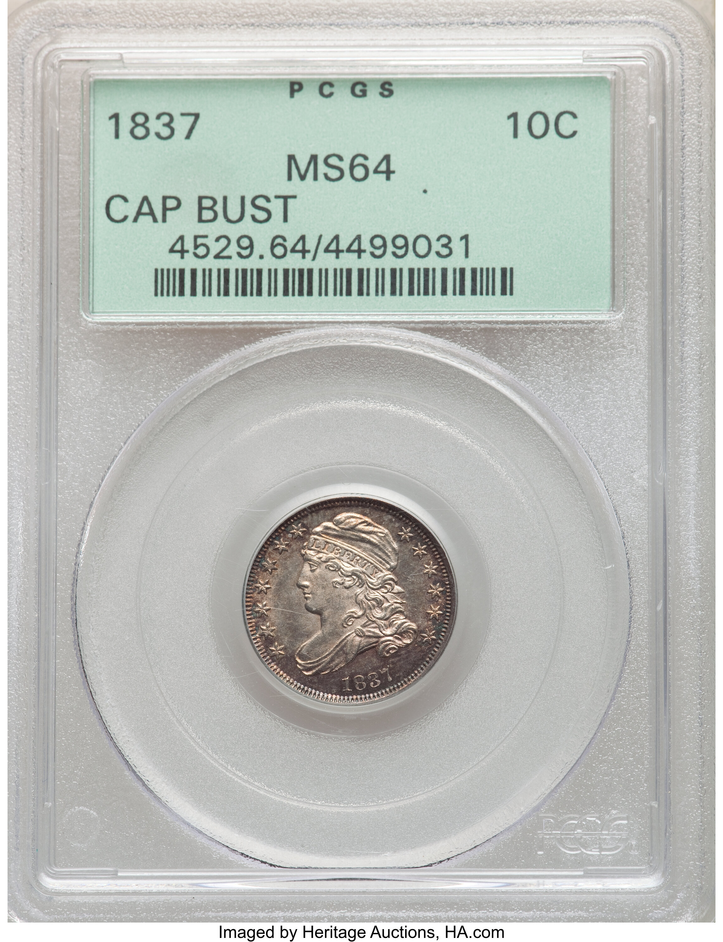 1837 10c Capped Bust, JR-1 AG3 thumbnail 12