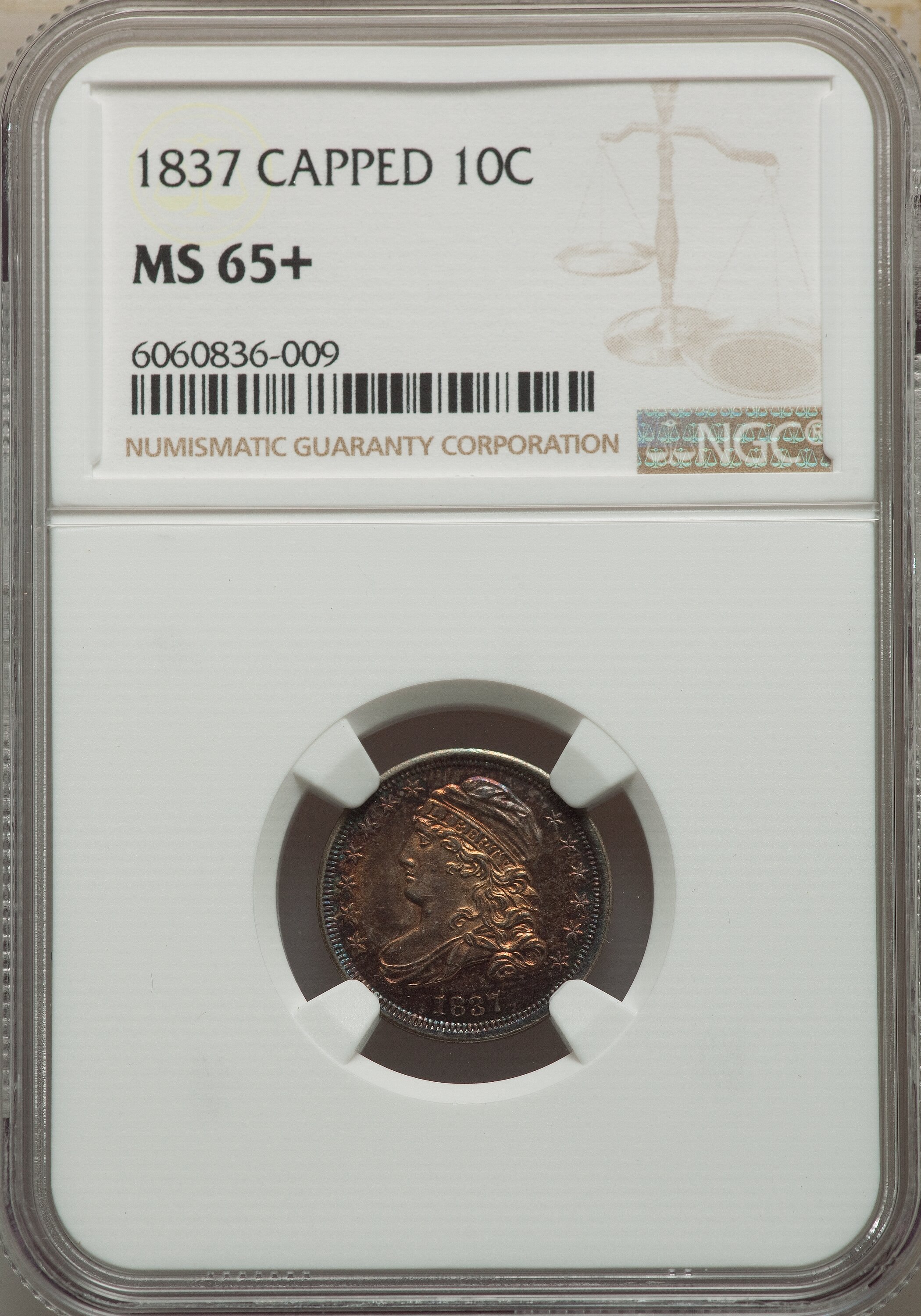 1837 10c Capped Bust, JR-1 AG3 thumbnail 25