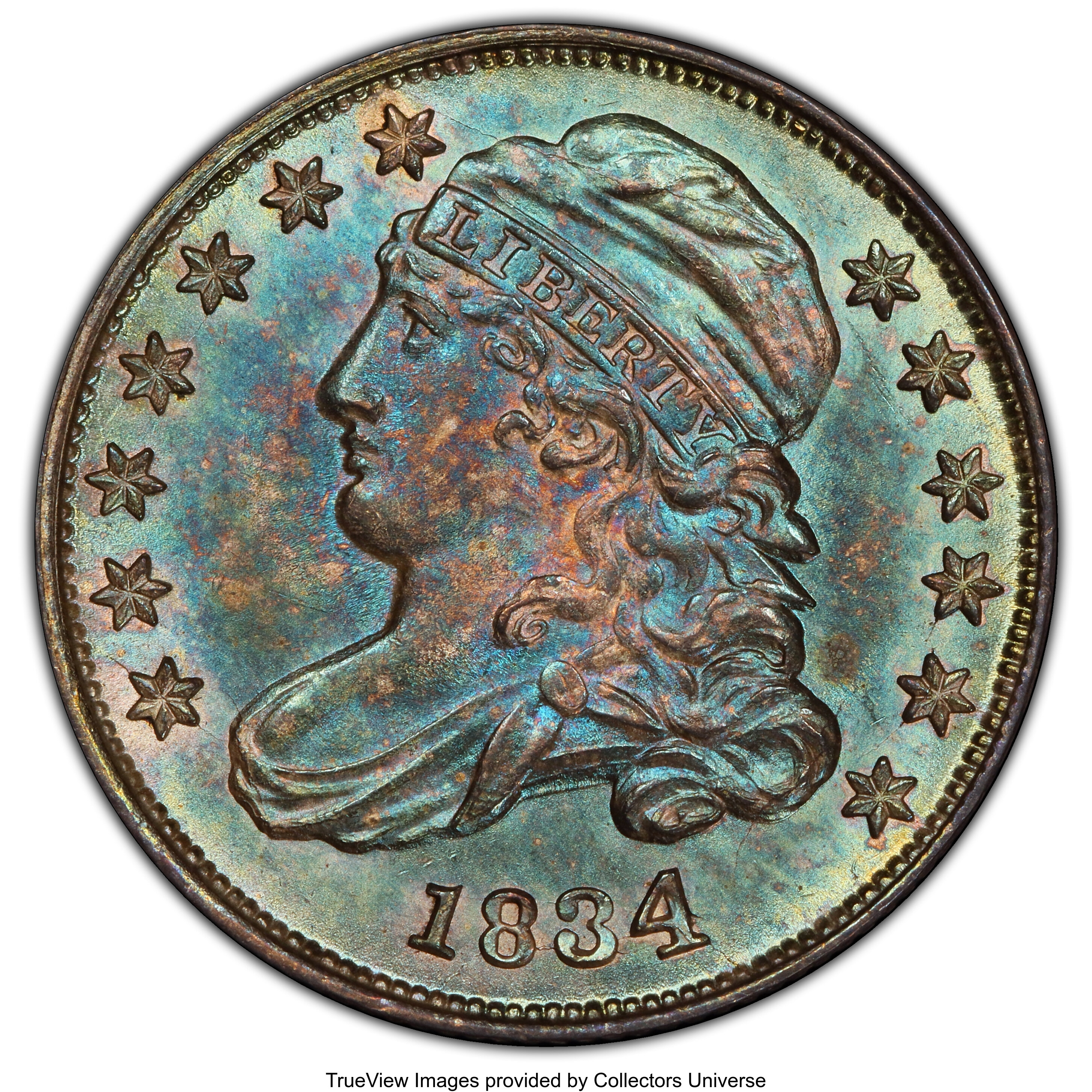 1834 10c Large 4, JR-5 MS66 CAC thumbnail 6
