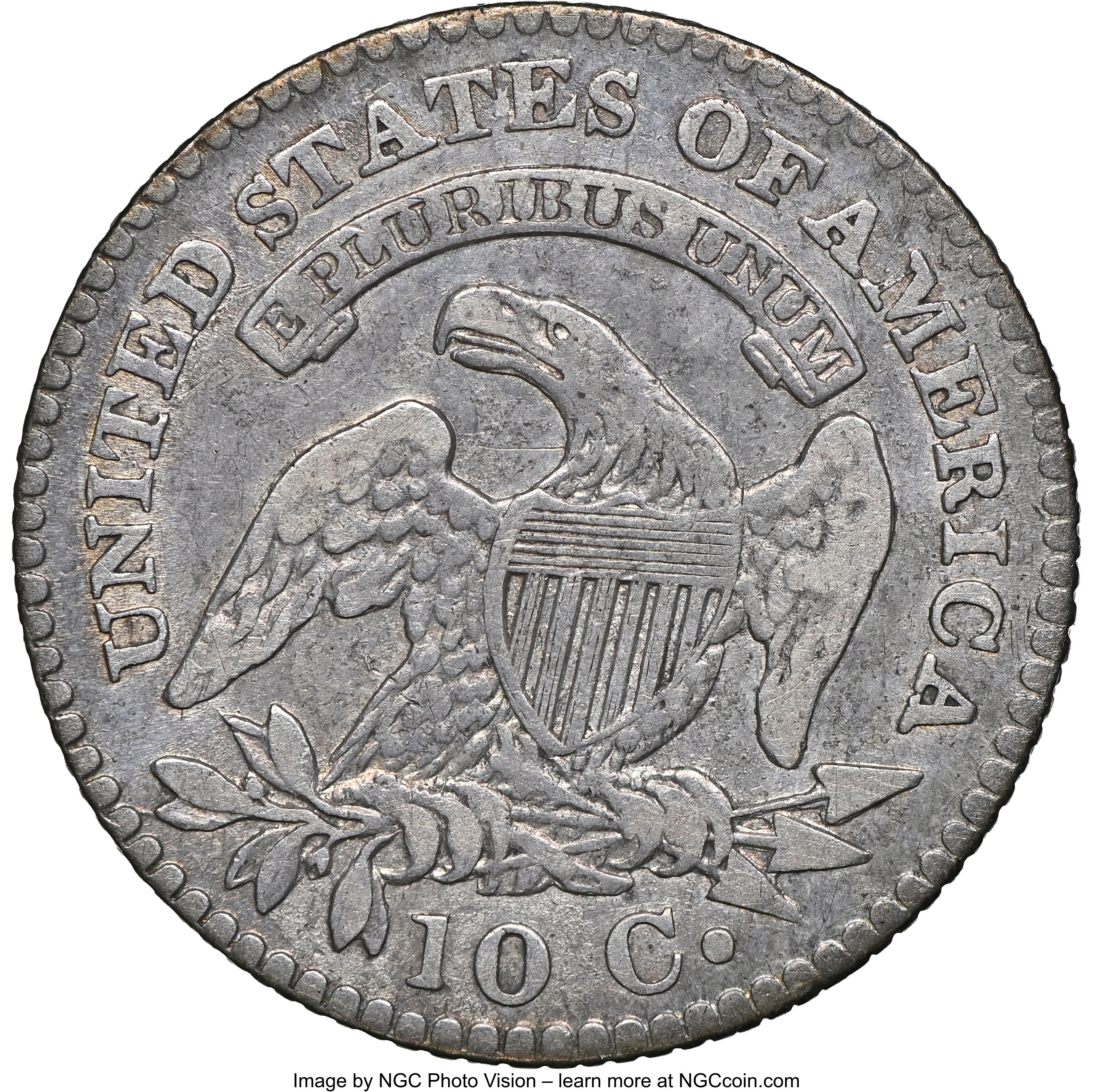 1823/2 10c Large E's VF30 thumbnail 3