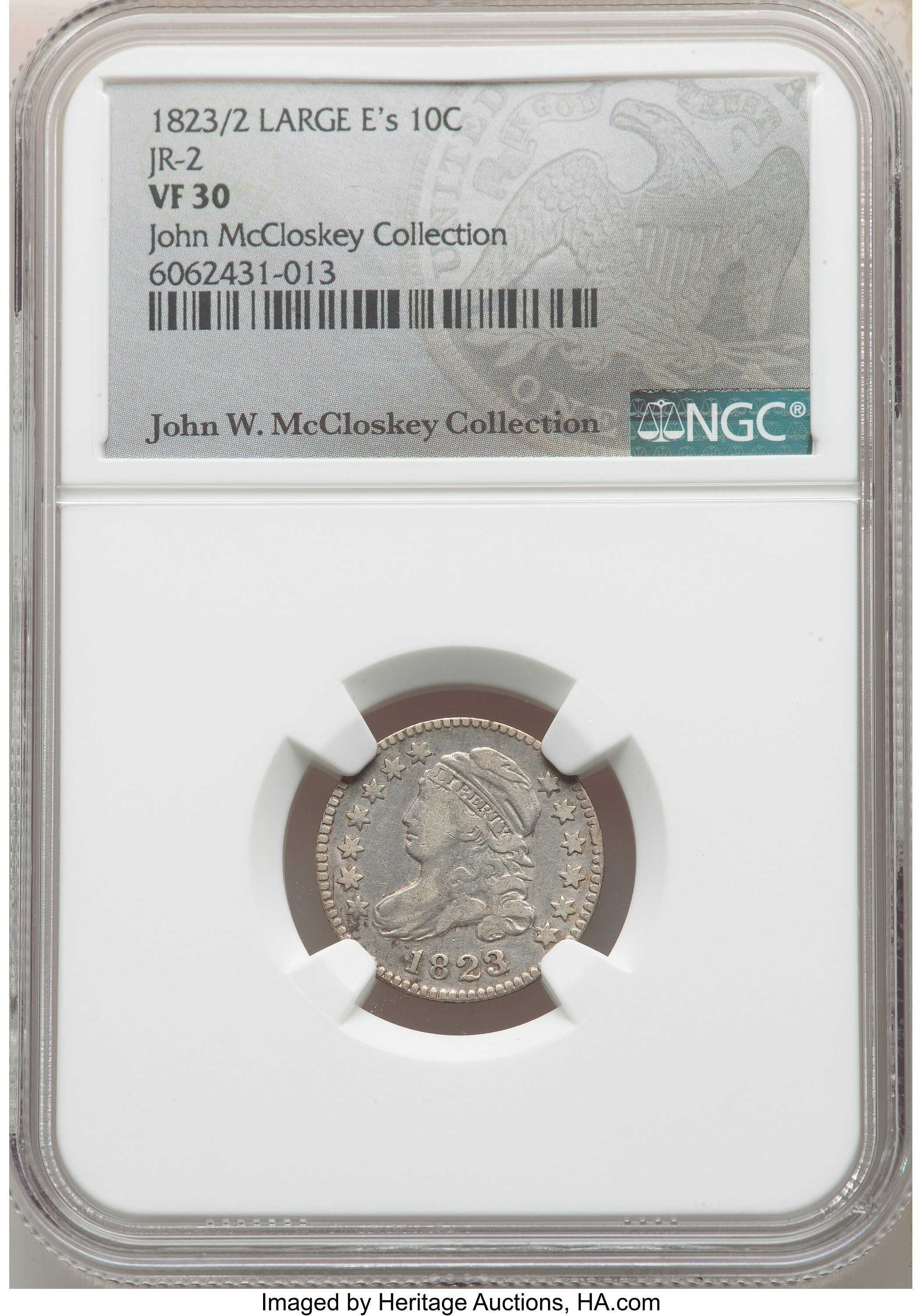 1823/2 10c Large E's VF30 thumbnail 4