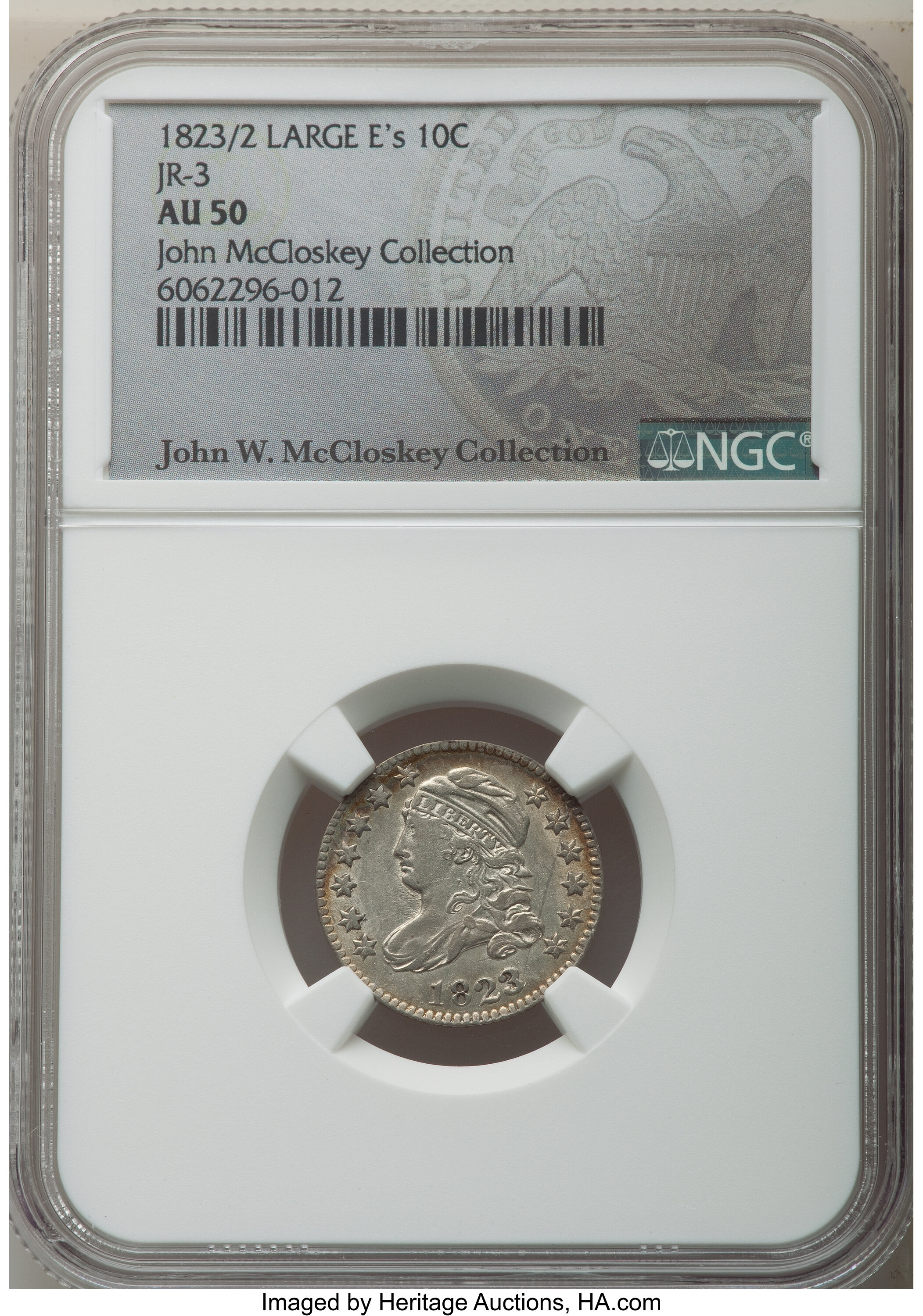 1823/2 10c Large E's AU50 thumbnail 4
