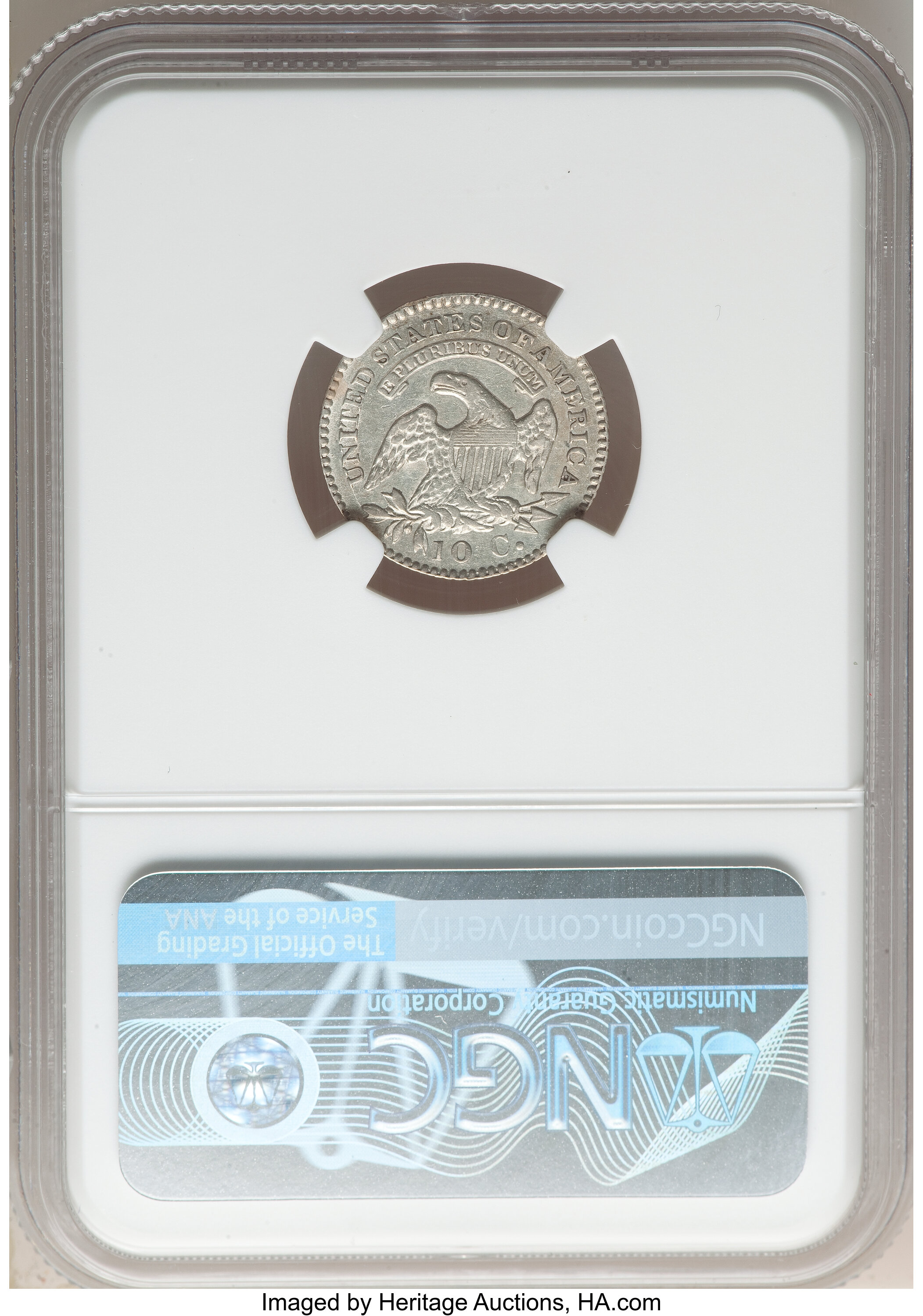 1824/2 10c Flat Top 1, JR-1 AU55 thumbnail 16