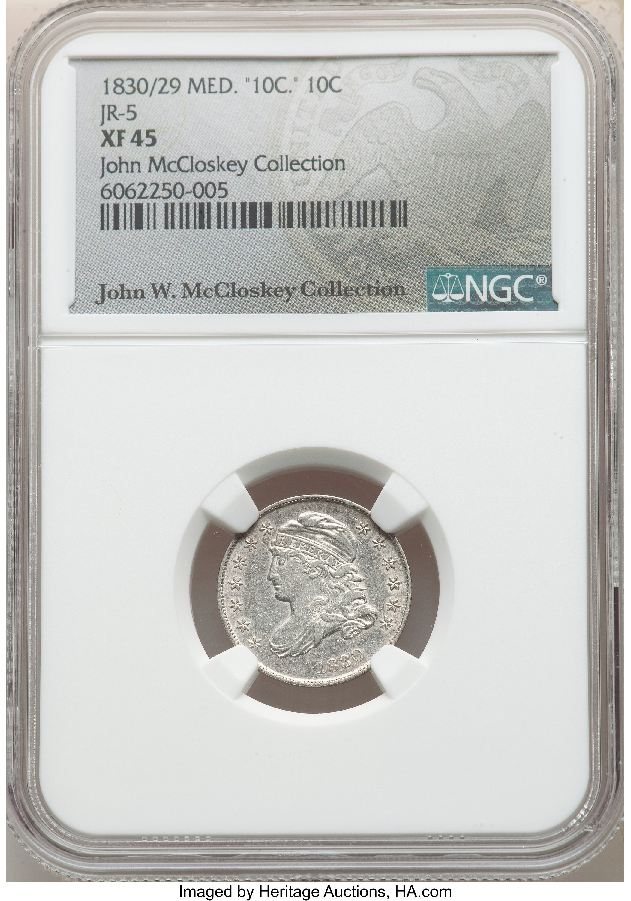 1830/29 10c Overdate, JR-5, FS-301 XF45 thumbnail 4