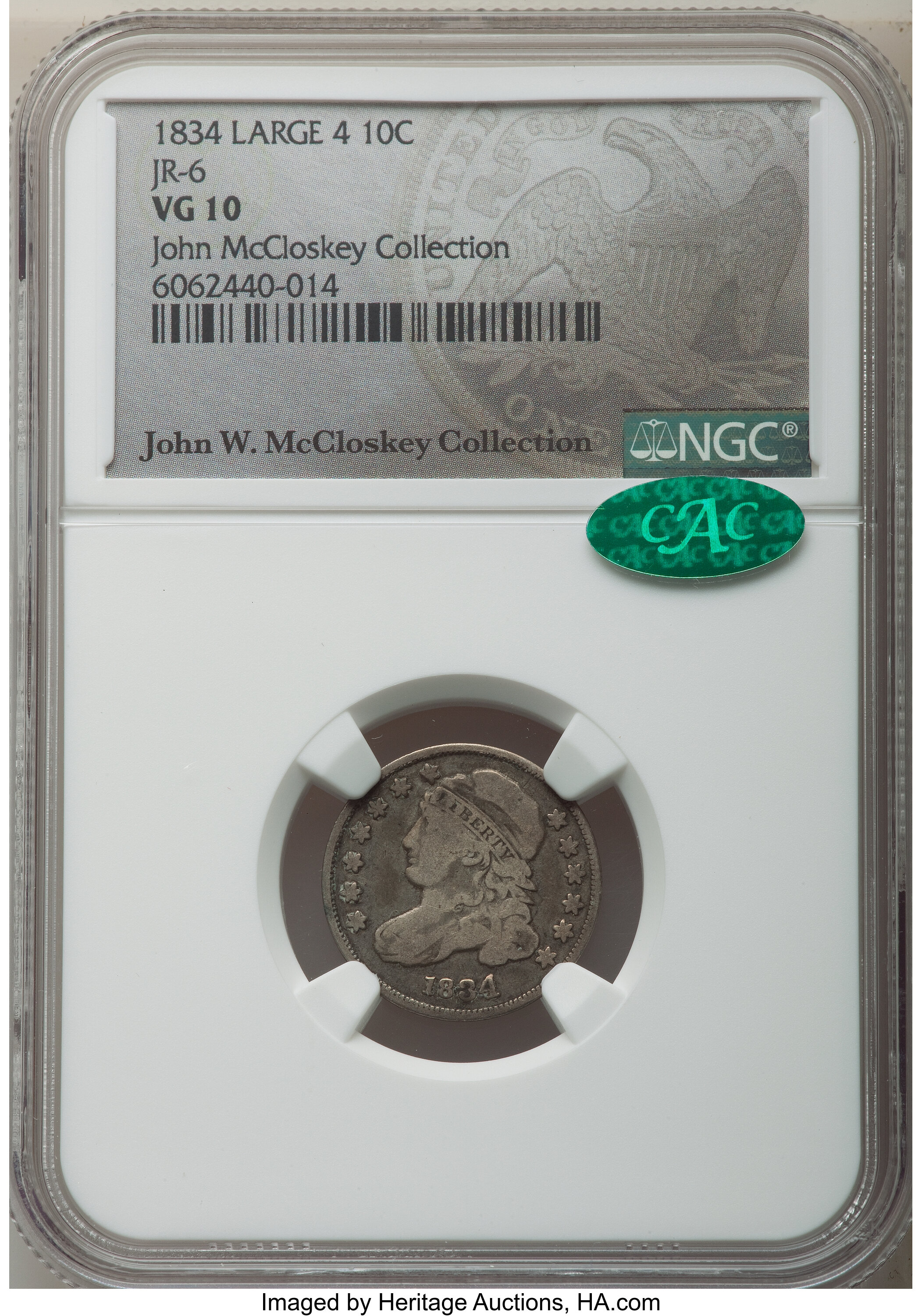 1834 10c Large 4, JR-6 AG3 thumbnail 8