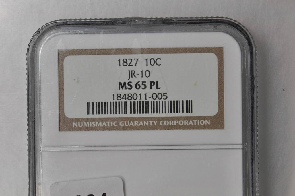1827 10c Pointed Top 1, JR-10 MS65 thumbnail 4
