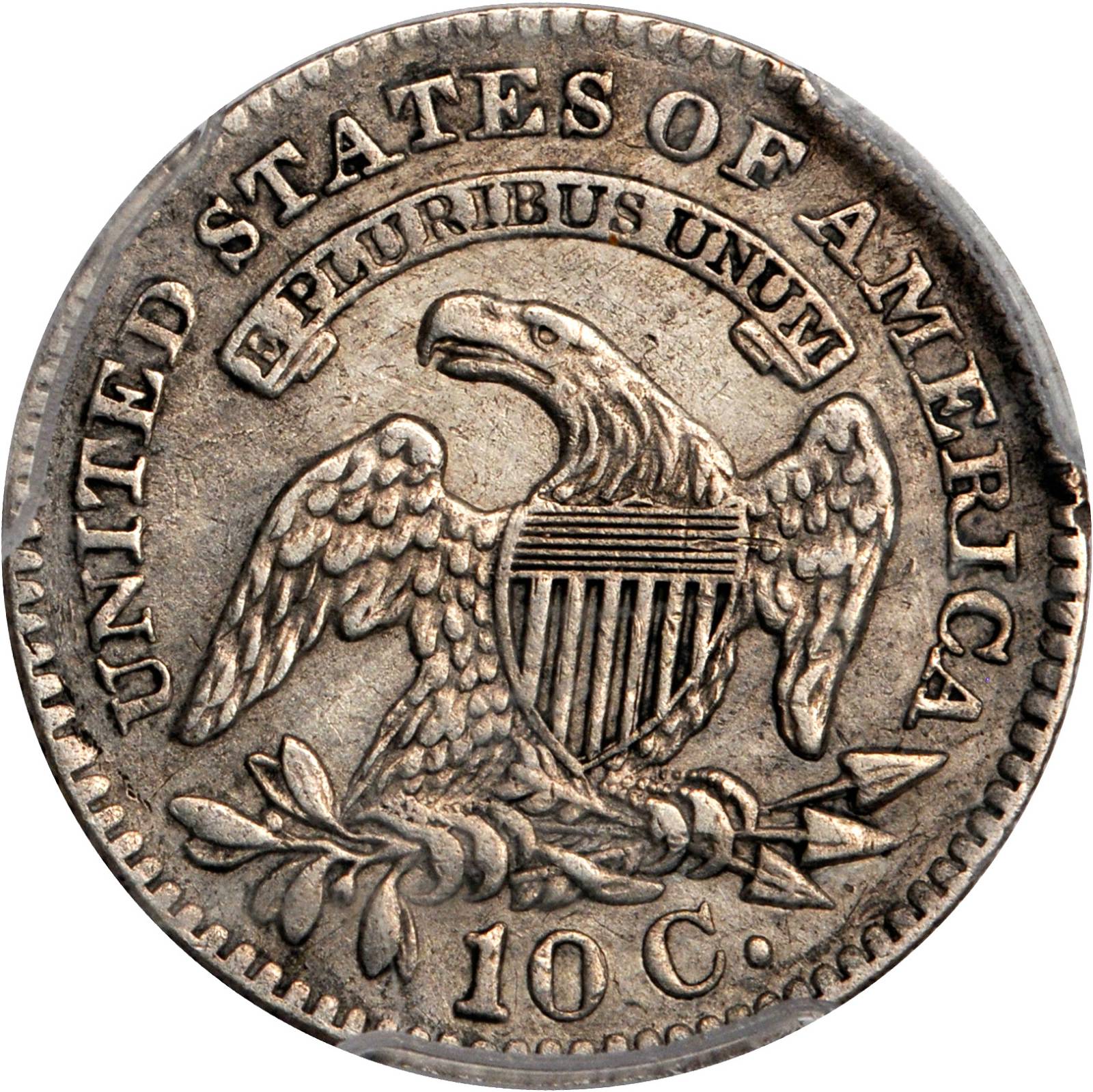 1827 10c Pointed Top 1, JR-4 G4 CAC thumbnail 3