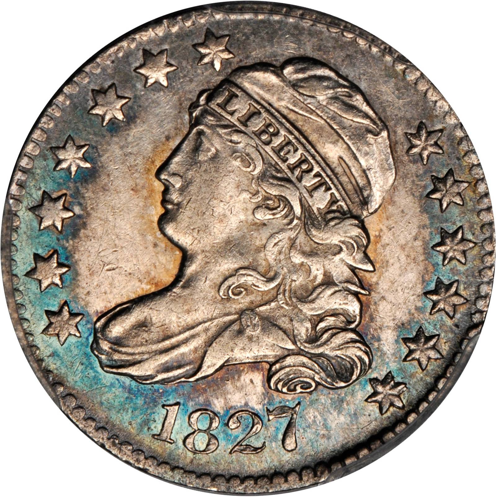 1827 Capped Bust Dime. JR-11. AU Details--Cleaning (PCGS).