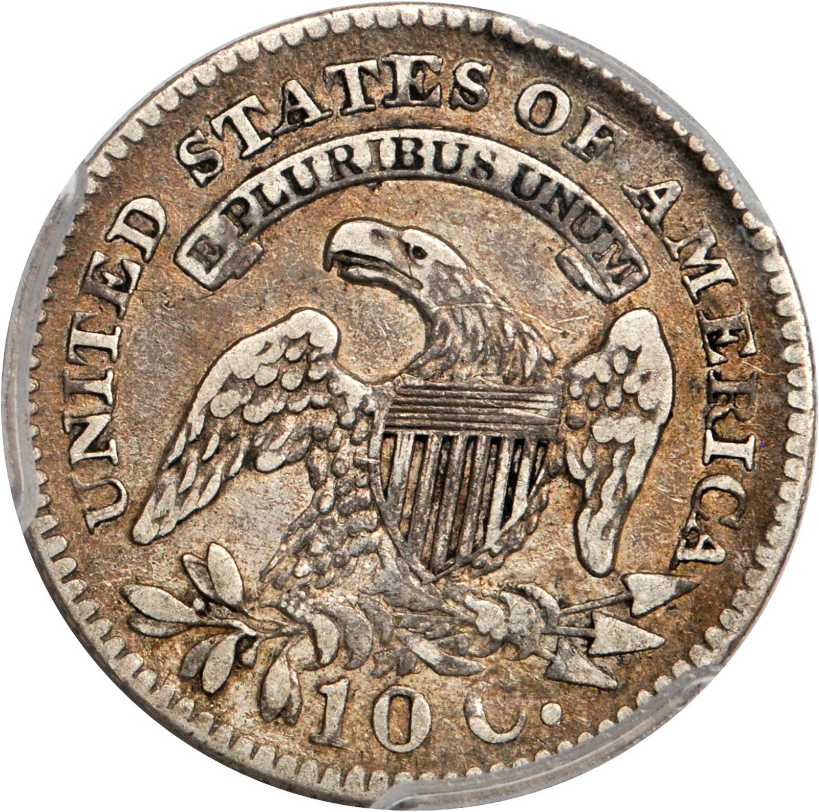 1827 10c Pointed Top 1, JR-13 VF30 CAC thumbnail 2