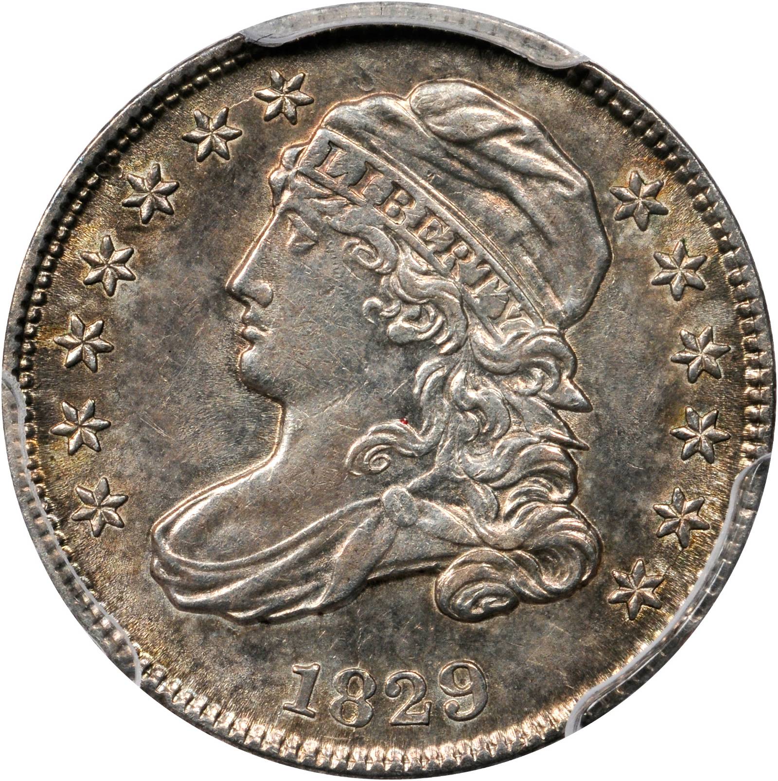 1829 Capped Bust Dime. JR-12. Rarity-3. Medium 10C. AU Details--Altered Surfaces (PCGS).