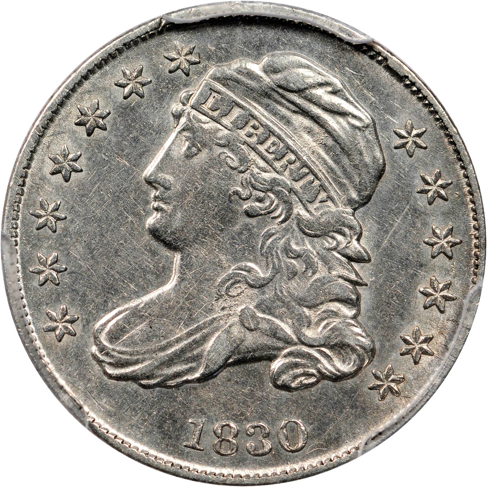 1830/29 Capped Bust Dime. JR-5, FS-301. Rarity-2. AU-50 (PCGS).