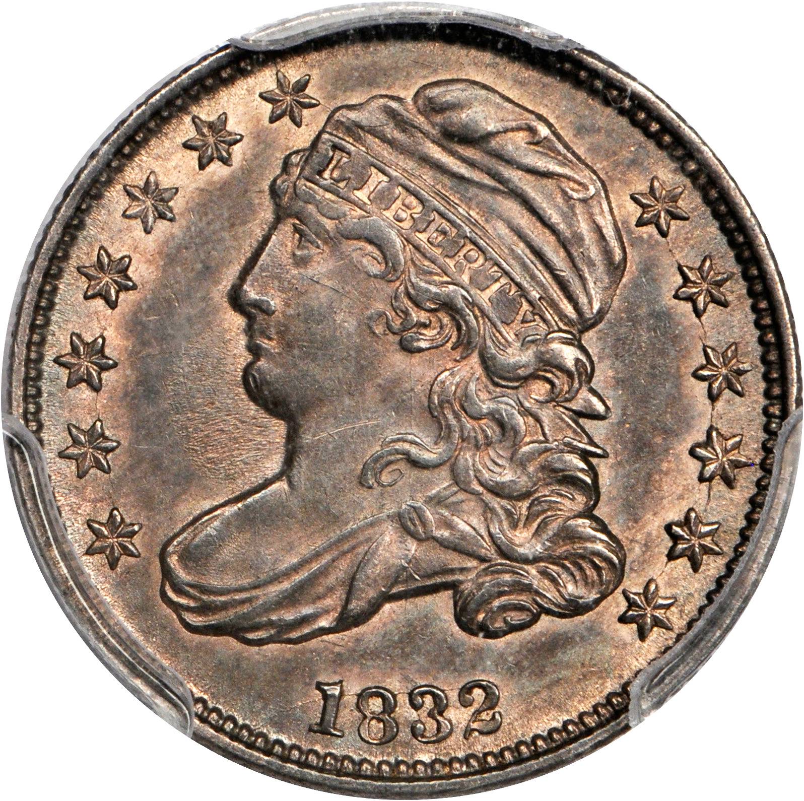 1832 Capped Bust Dime. JR-1. Rarity-2. Unc Details--Questionable Color (PCGS).