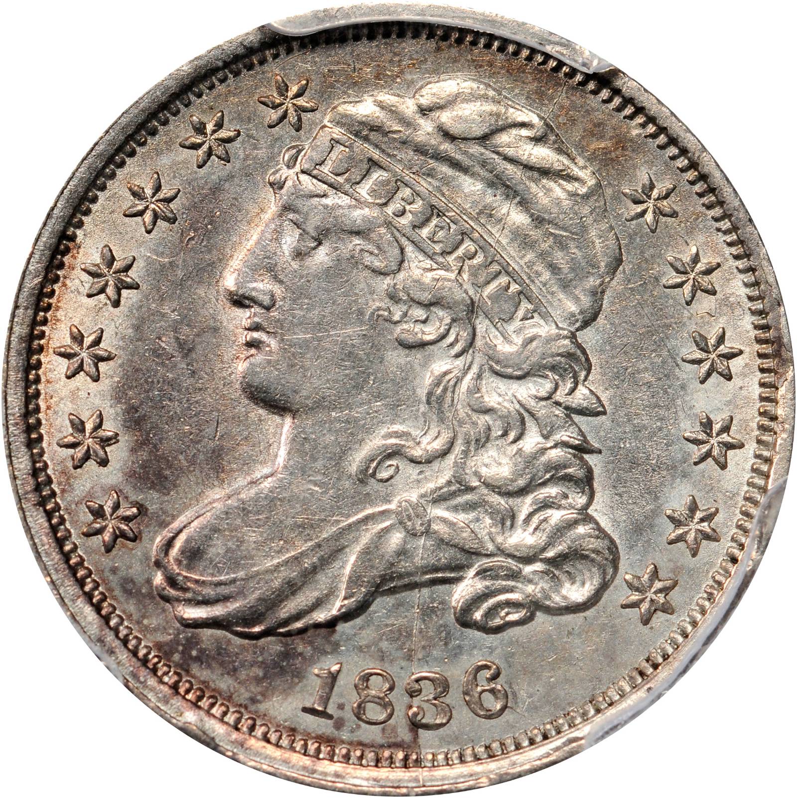 1836 Capped Bust Dime. JR-2. Rarity-2. AU-55 (PCGS).
