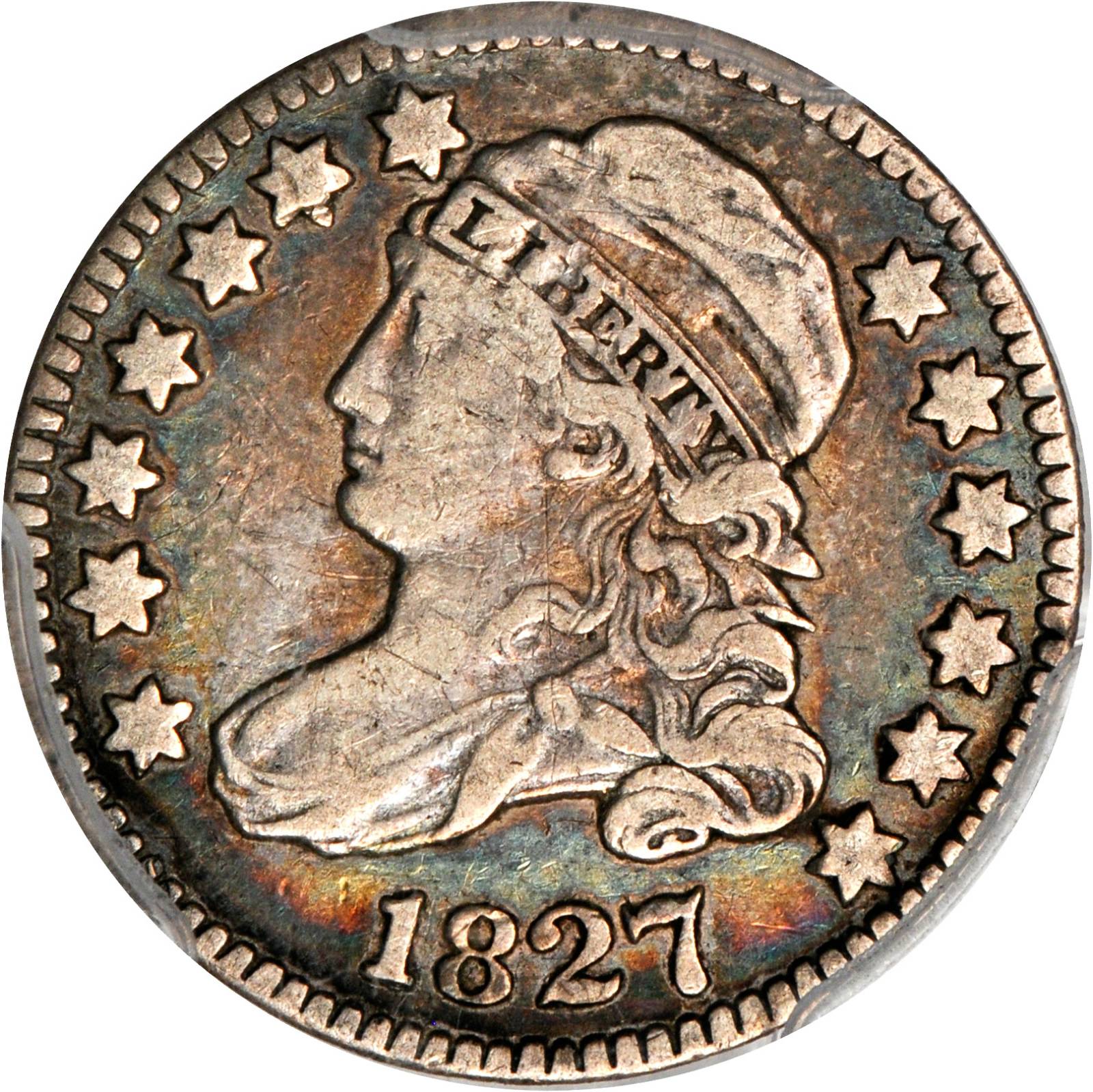 1827 Capped Bust Dime. JR-12. Rarity-1. VF-25 (PCGS).