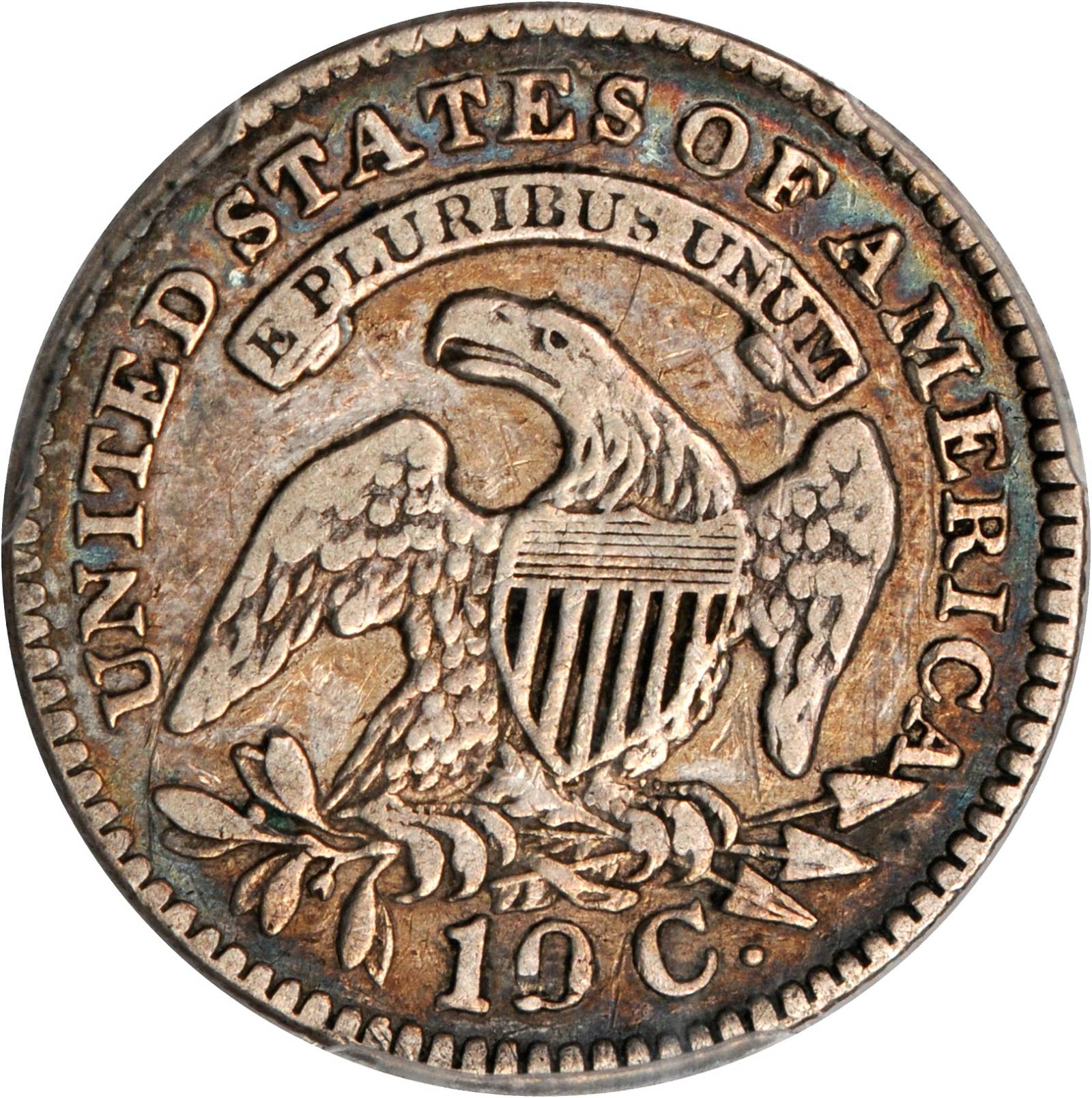 1827 10c Pointed Top 1, JR-12 VF30 thumbnail 4