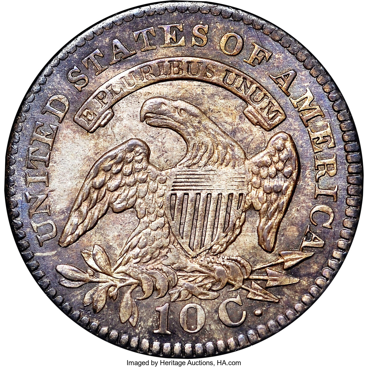 1827 10c Pointed Top 1, JR-12 AU55 thumbnail 22