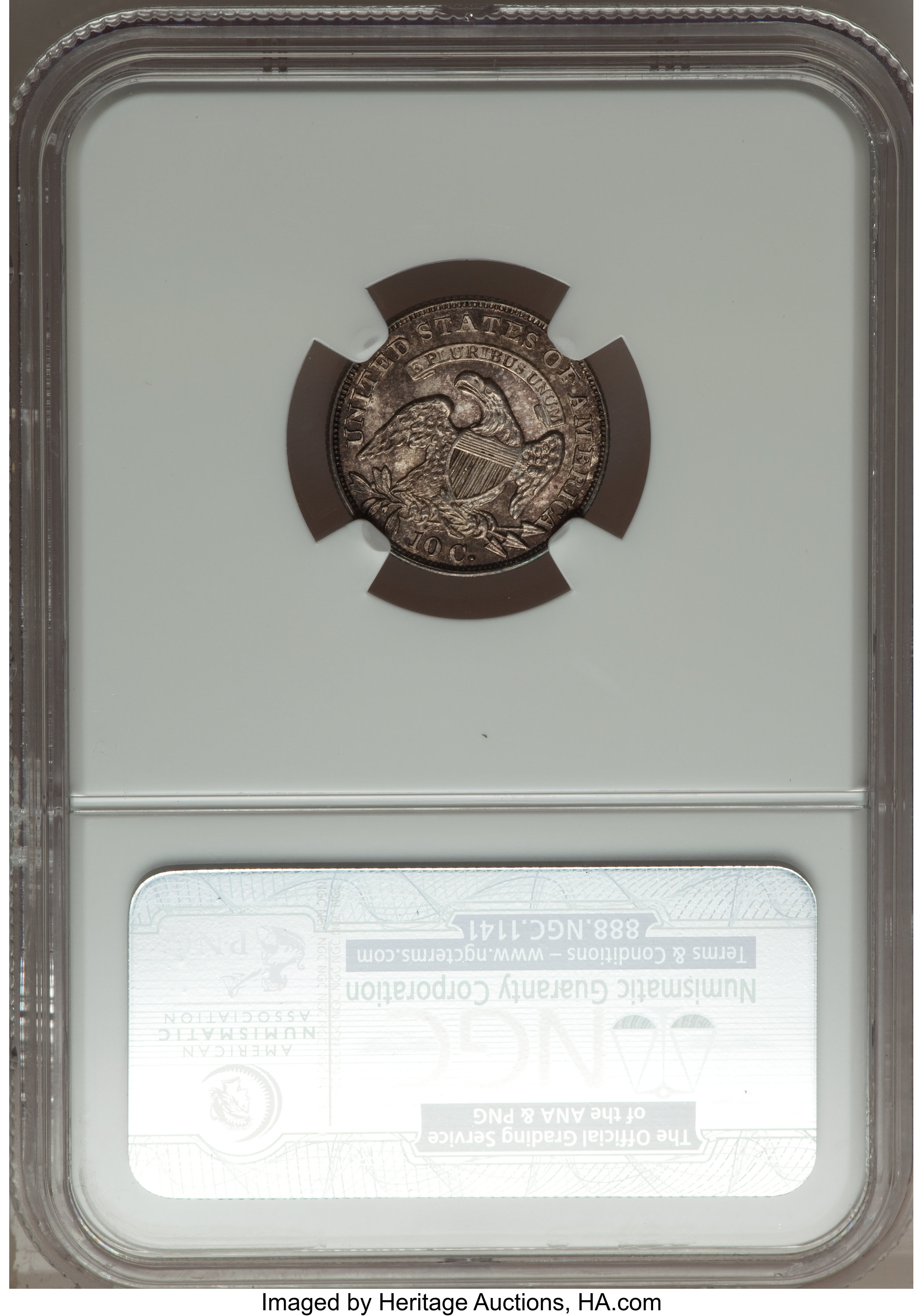 1834 10c Large 4, JR-5 AU58 CAC thumbnail 23