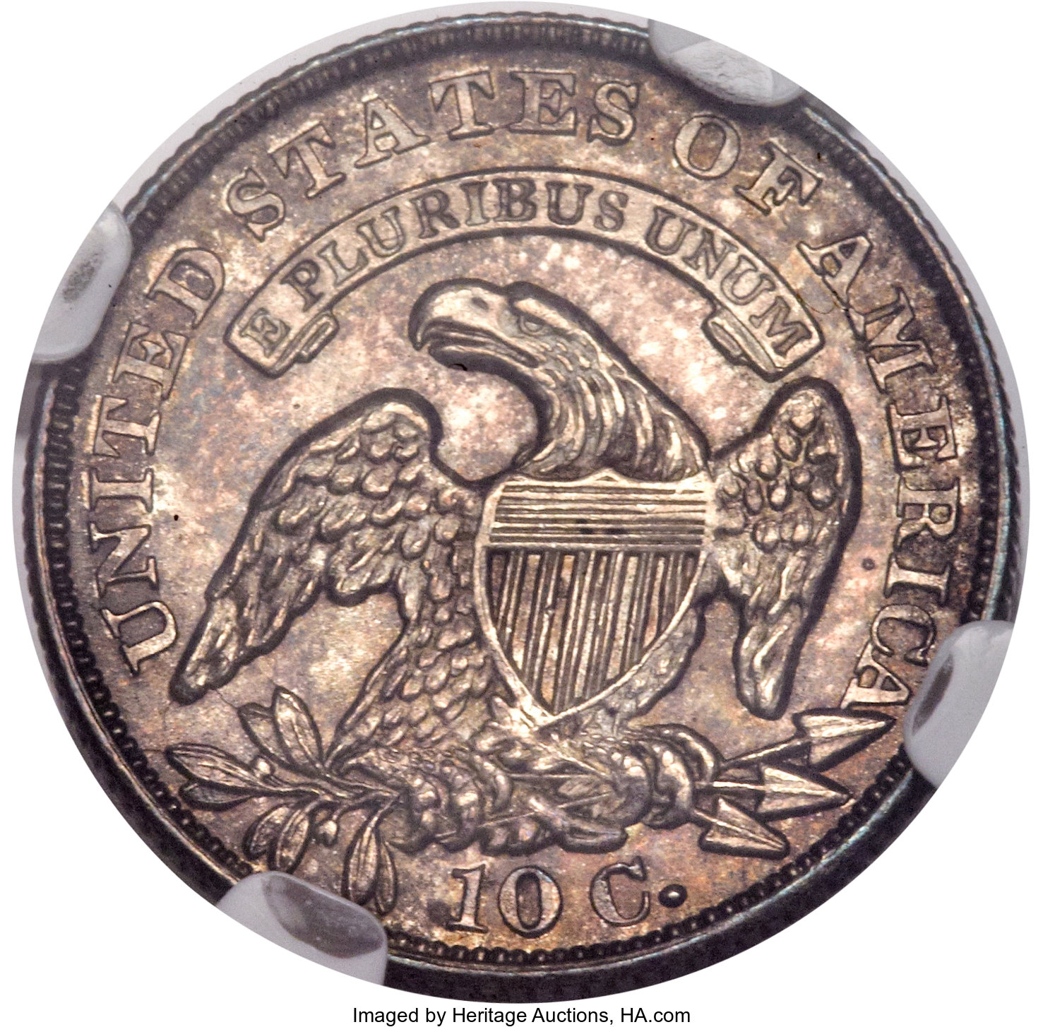 1834 10c Large 4, JR-5 AU58 CAC thumbnail 24