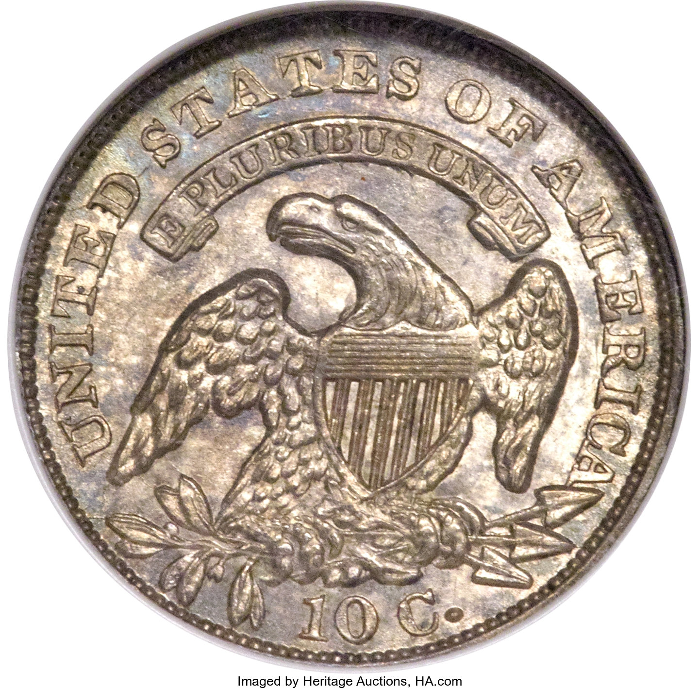 1834 10c Large 4, JR-5 AU58 CAC thumbnail 20