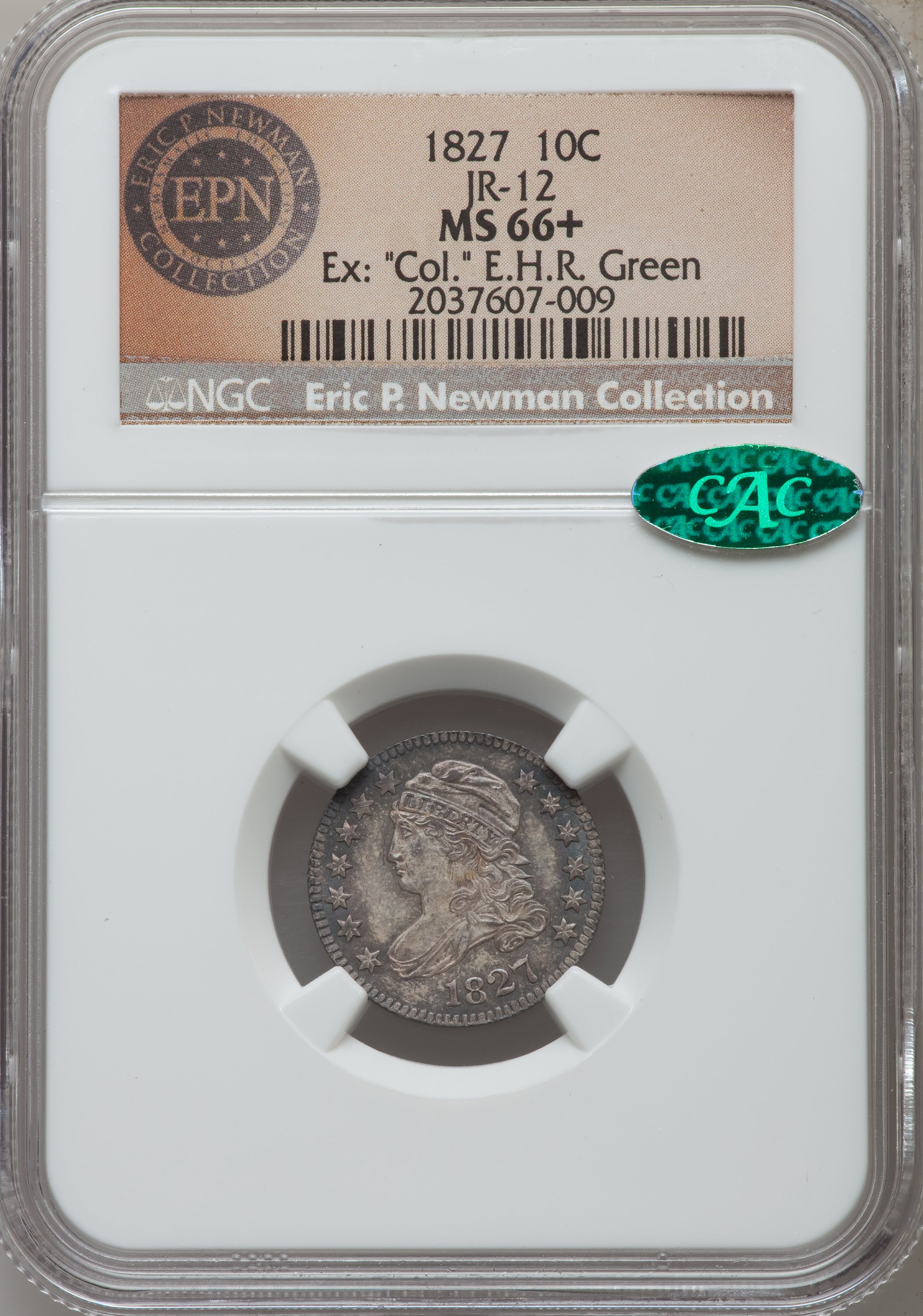 1827 10c Pointed Top 1, JR-12 AU55 thumbnail 19