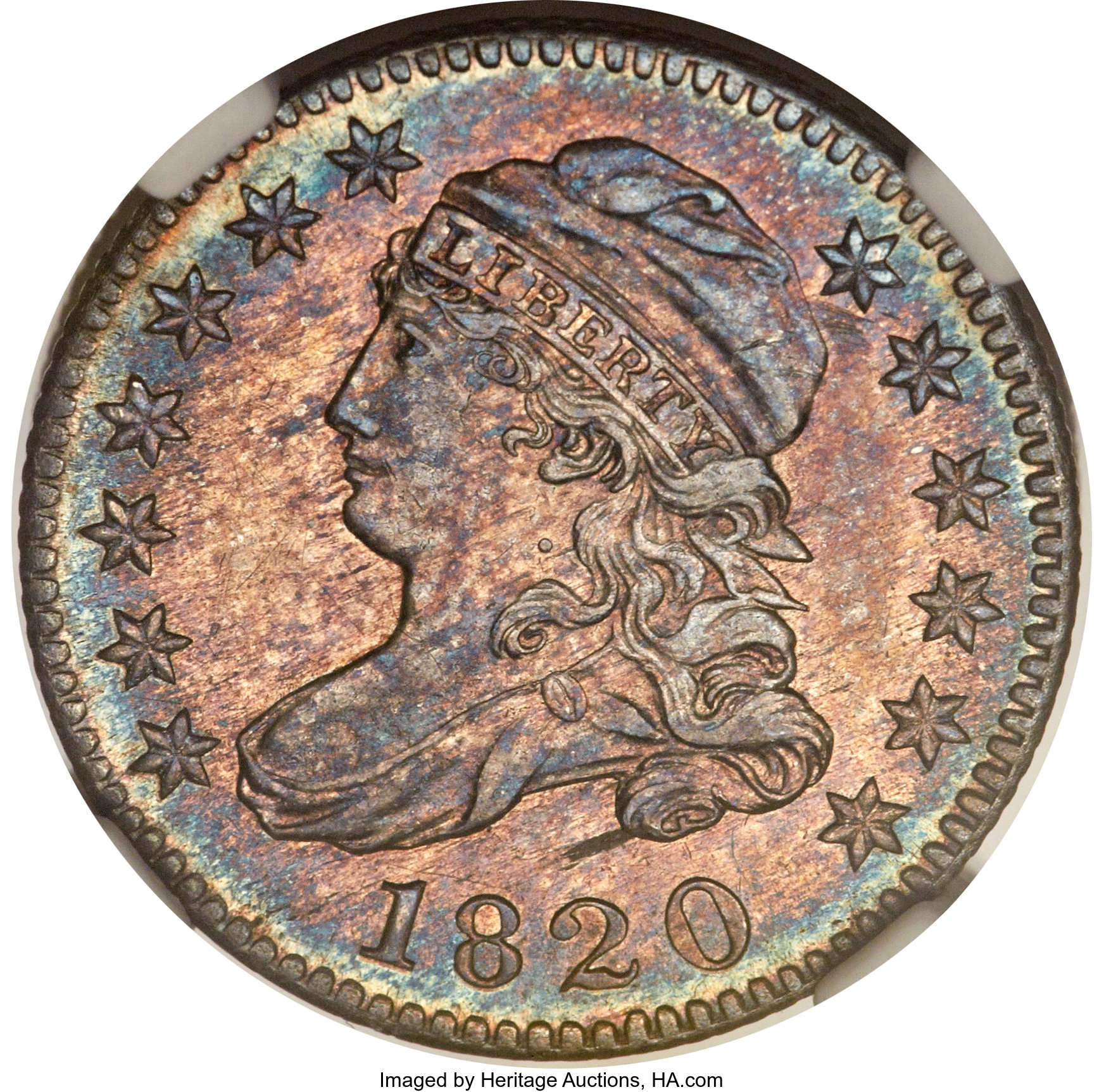 image for: 1820 10C Medium 0, JR-7, R.2, MS64 NGC....