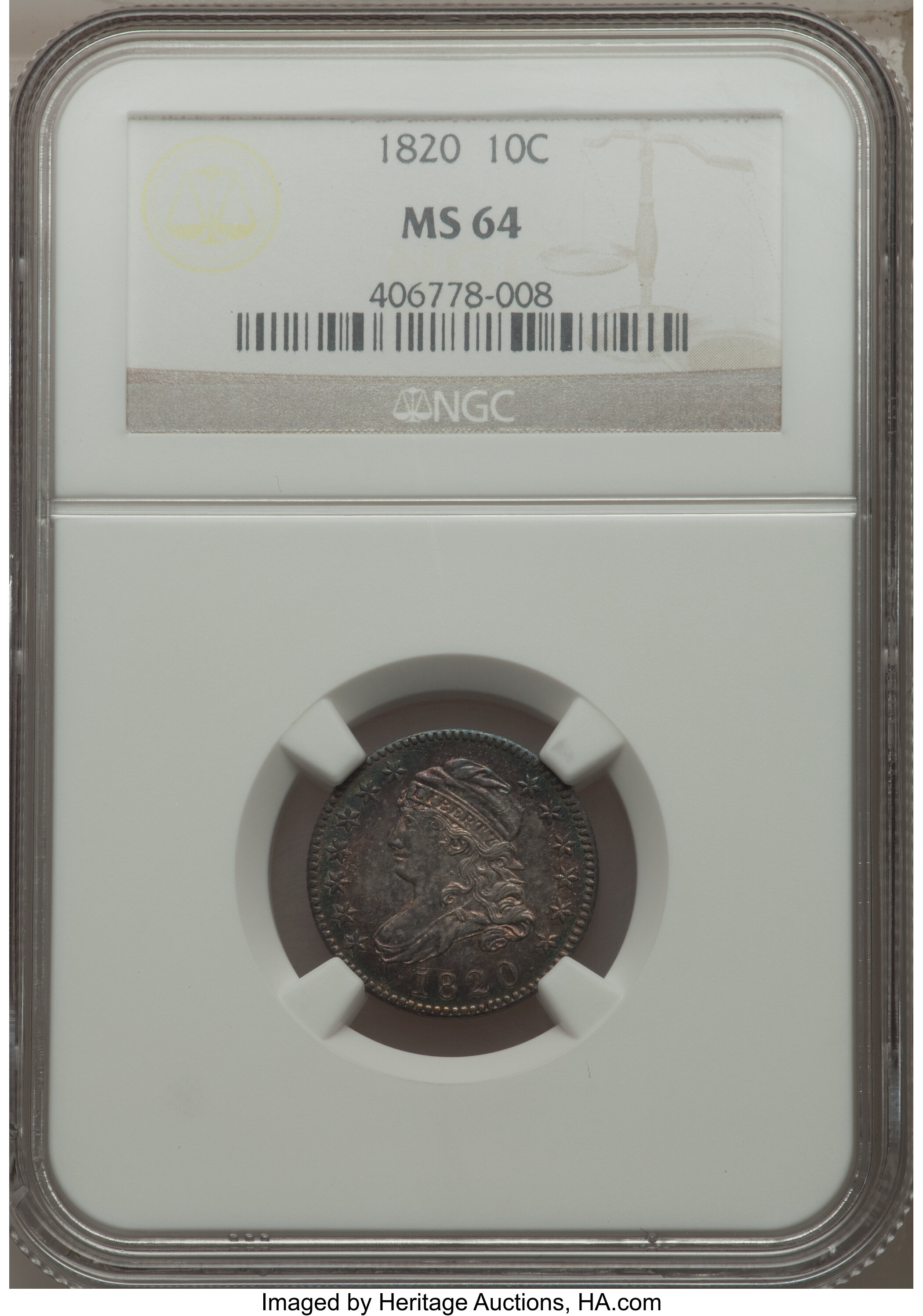 1820 10c Small 0, JR-7 MS61 thumbnail 17